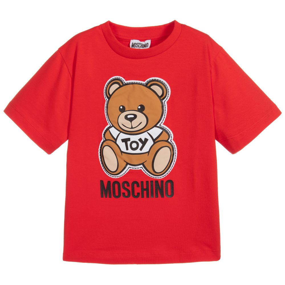 Boys & Girls Red Logo Cotton Maxi T-shirt