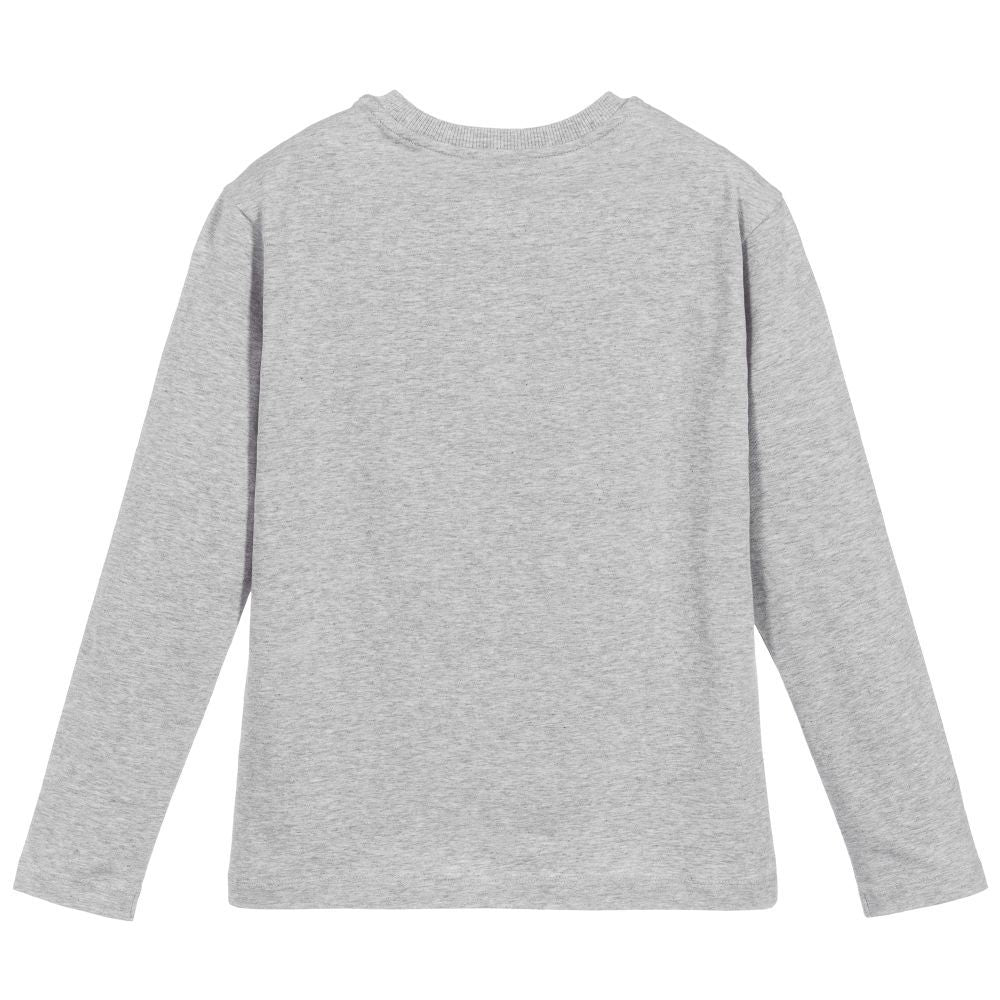 Boys Grey Logo Cotton Top