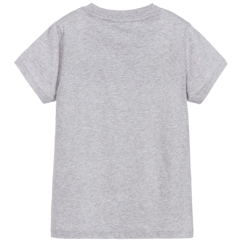 Boys & Girls Grey Logo Cotton T-shirt