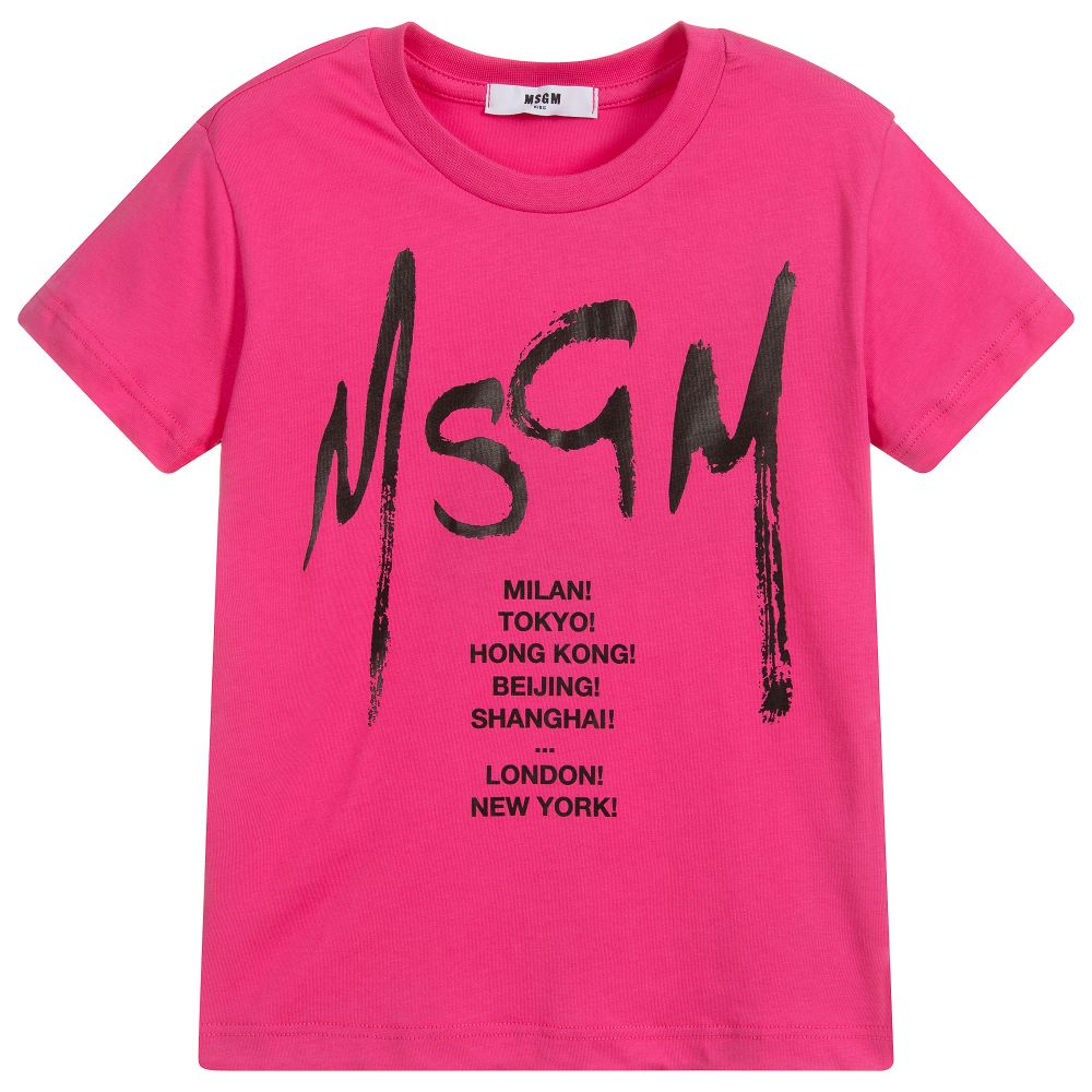 Boys & Girls Fuchsia Cotton T-shirt