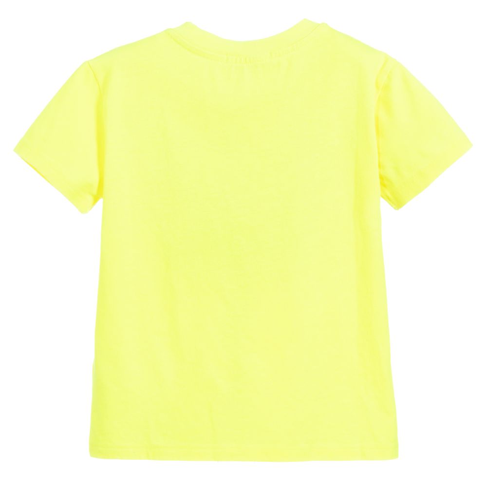 Boys Yellow Logo Cotton T-shirt