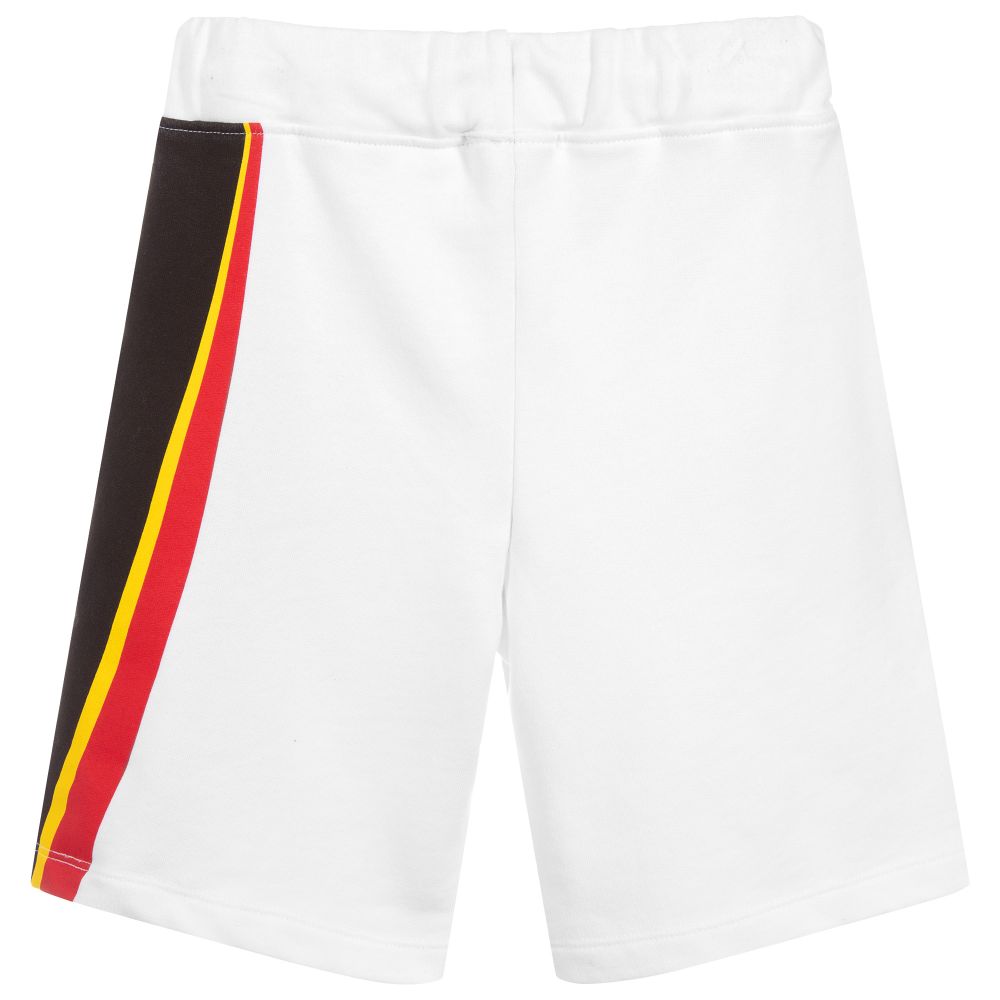 Boys White Cotton Shorts