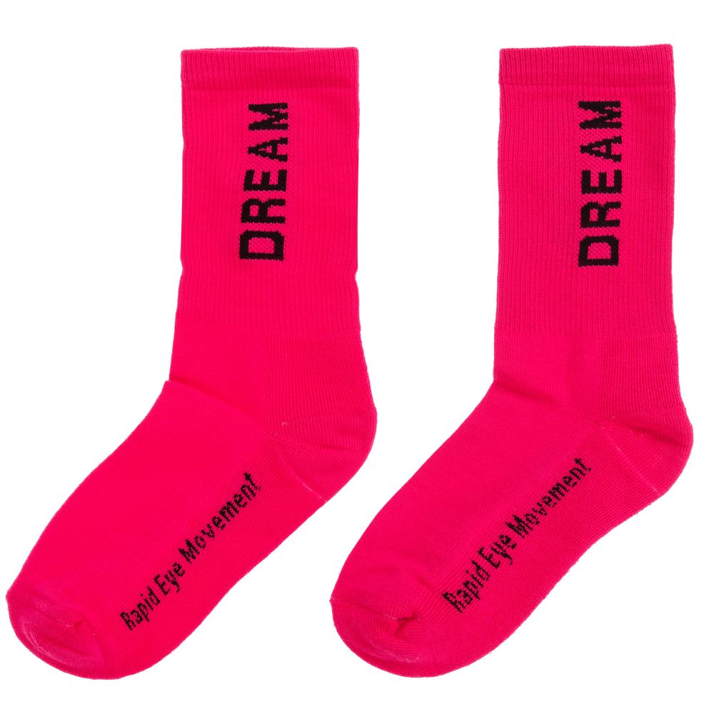 Boys & Girls Fuchsia Logo Cotton Socks