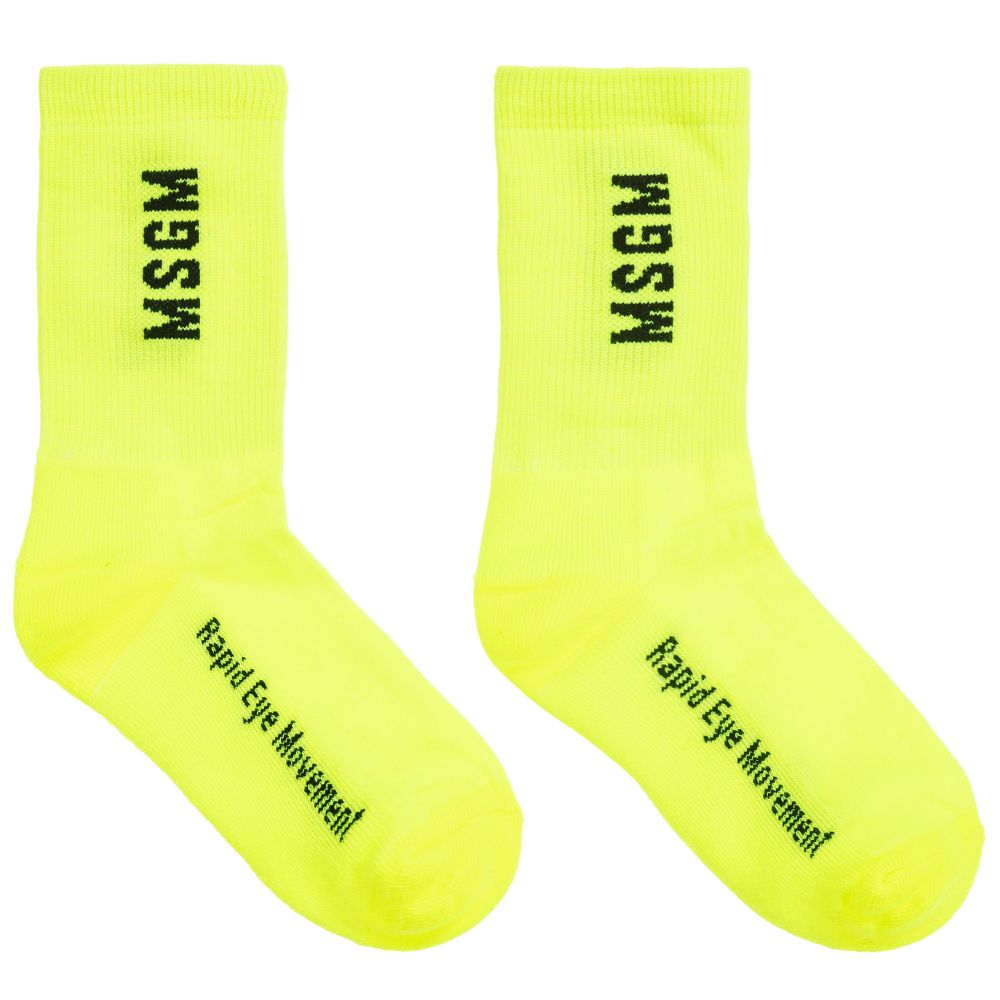 Boys & Girls Yellow Logo Cotton Socks