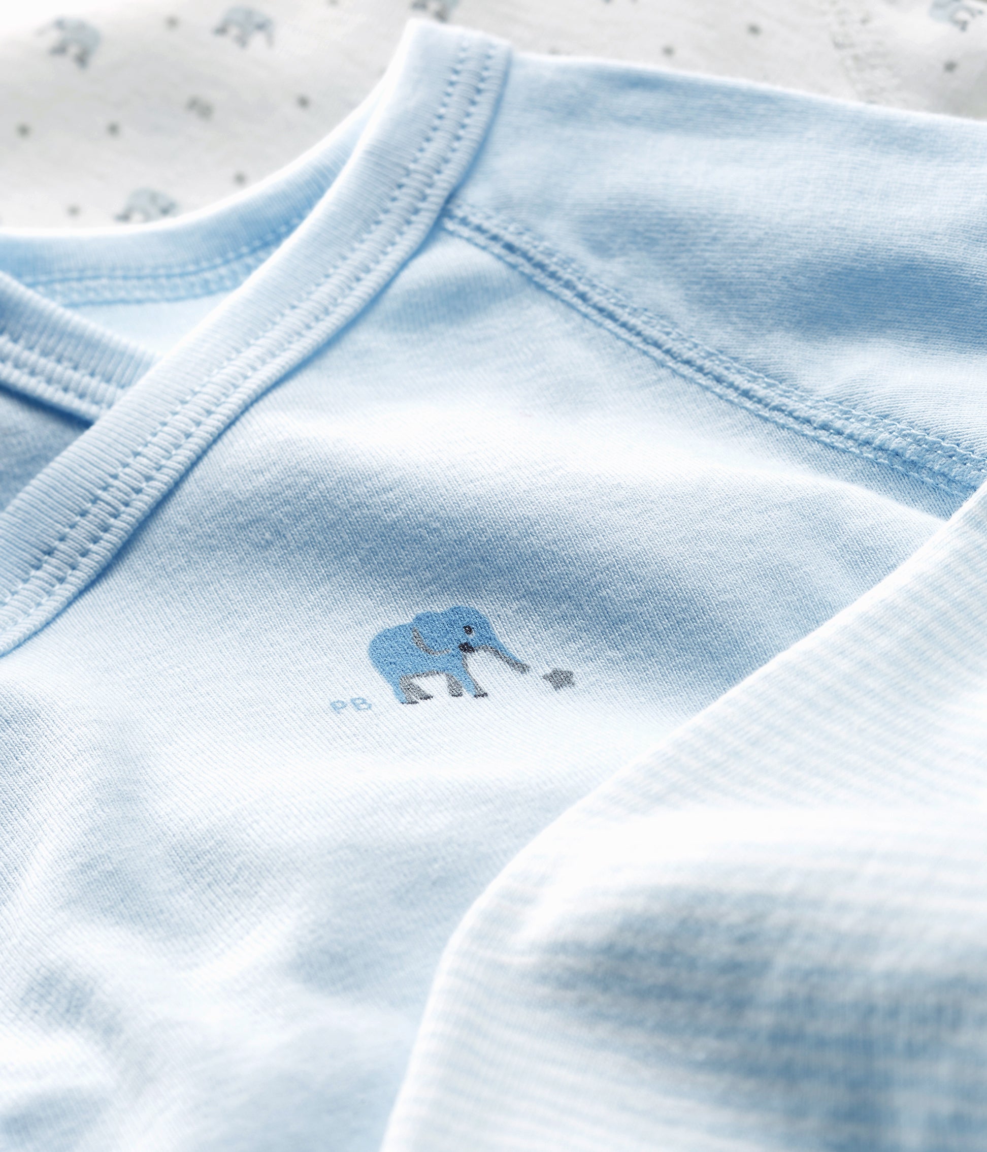 Baby Boys Rice & Light Blue Cotton Sets