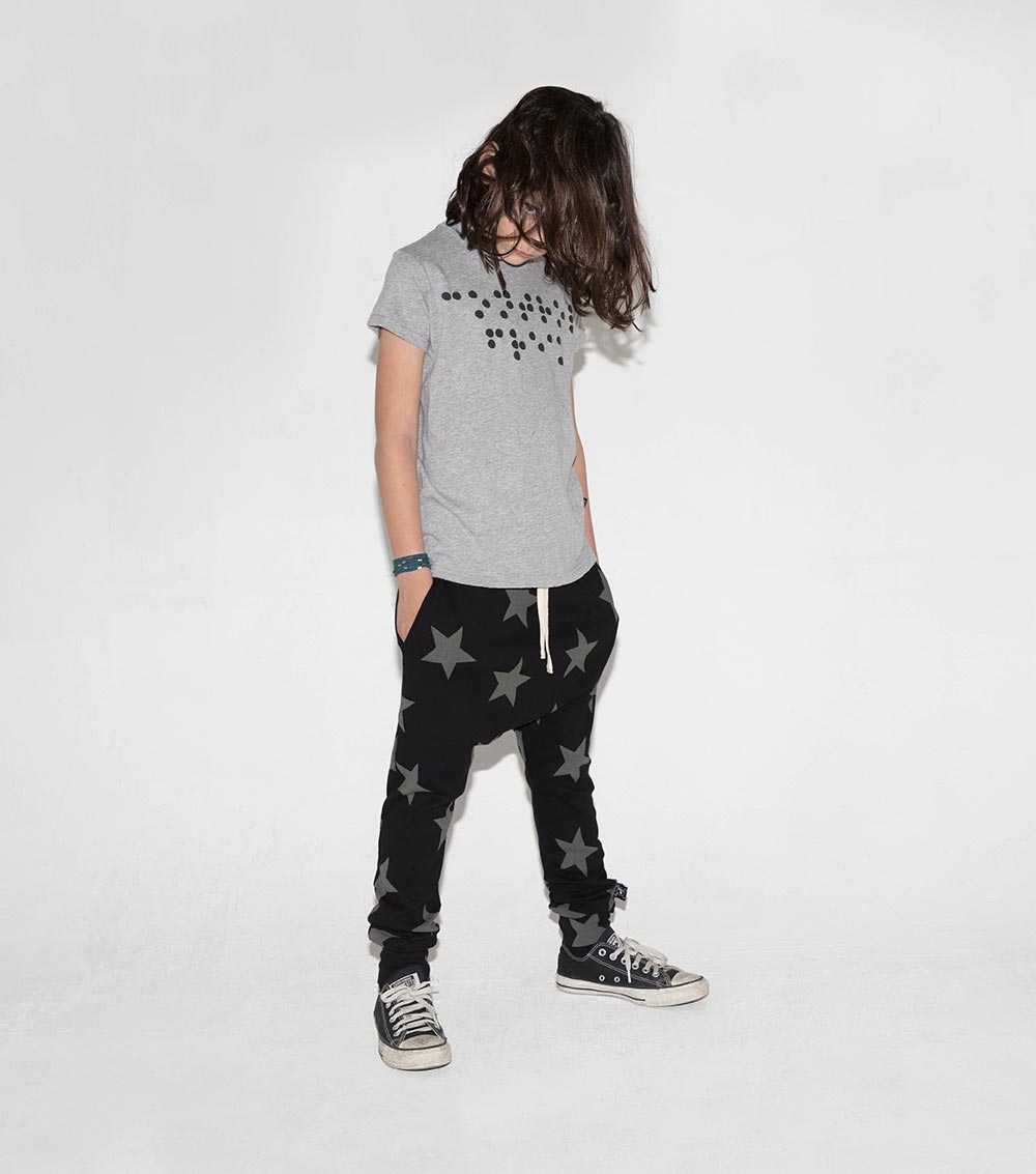 Boys & Girls Black Star Baggy Cotton Trousers