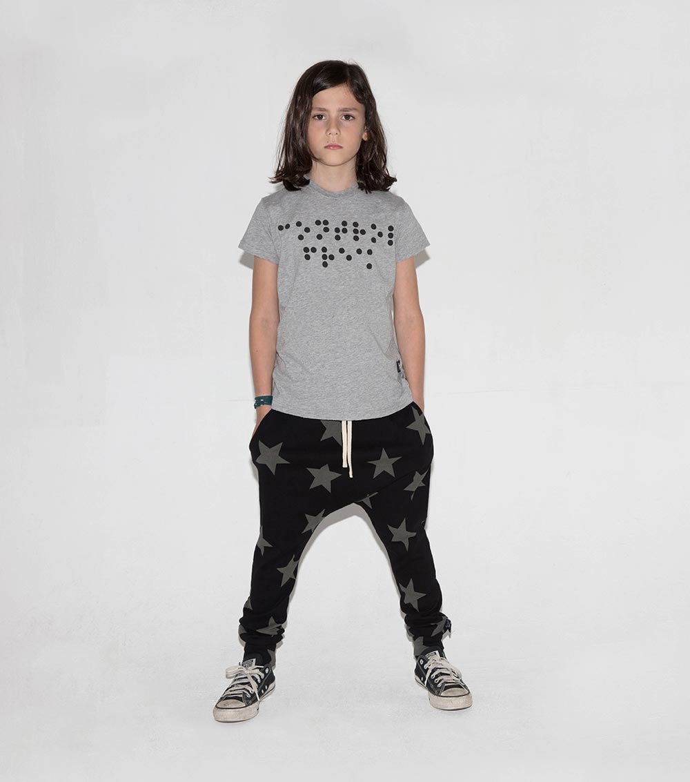 Boys & Girls Black Star Baggy Cotton Trousers