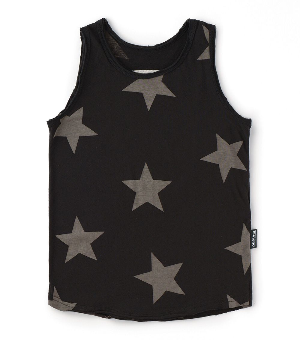 Boys & Girls Black Cotton Tank Top