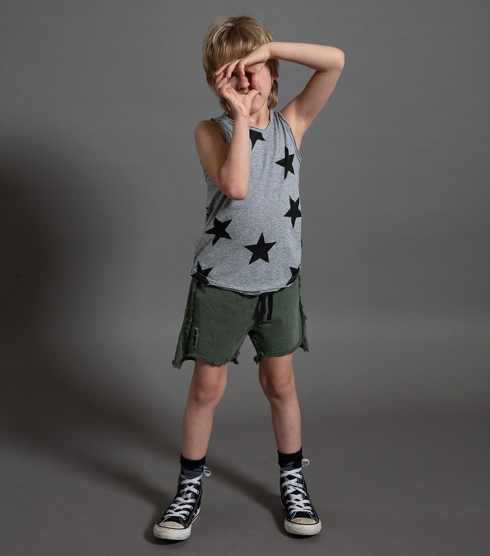 Boys & Girls Grey Cotton Tank Top