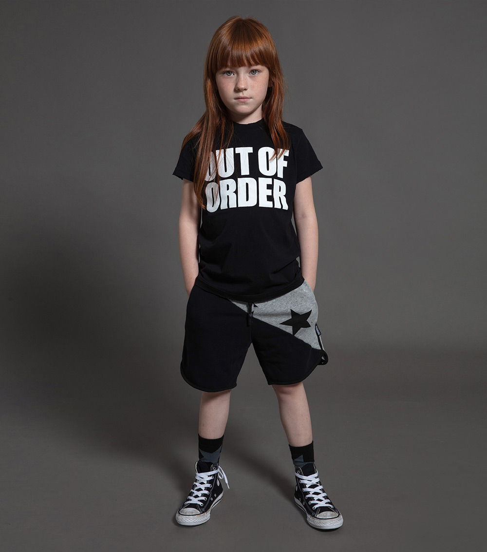 Boys & Girls Black Cotton Shorts