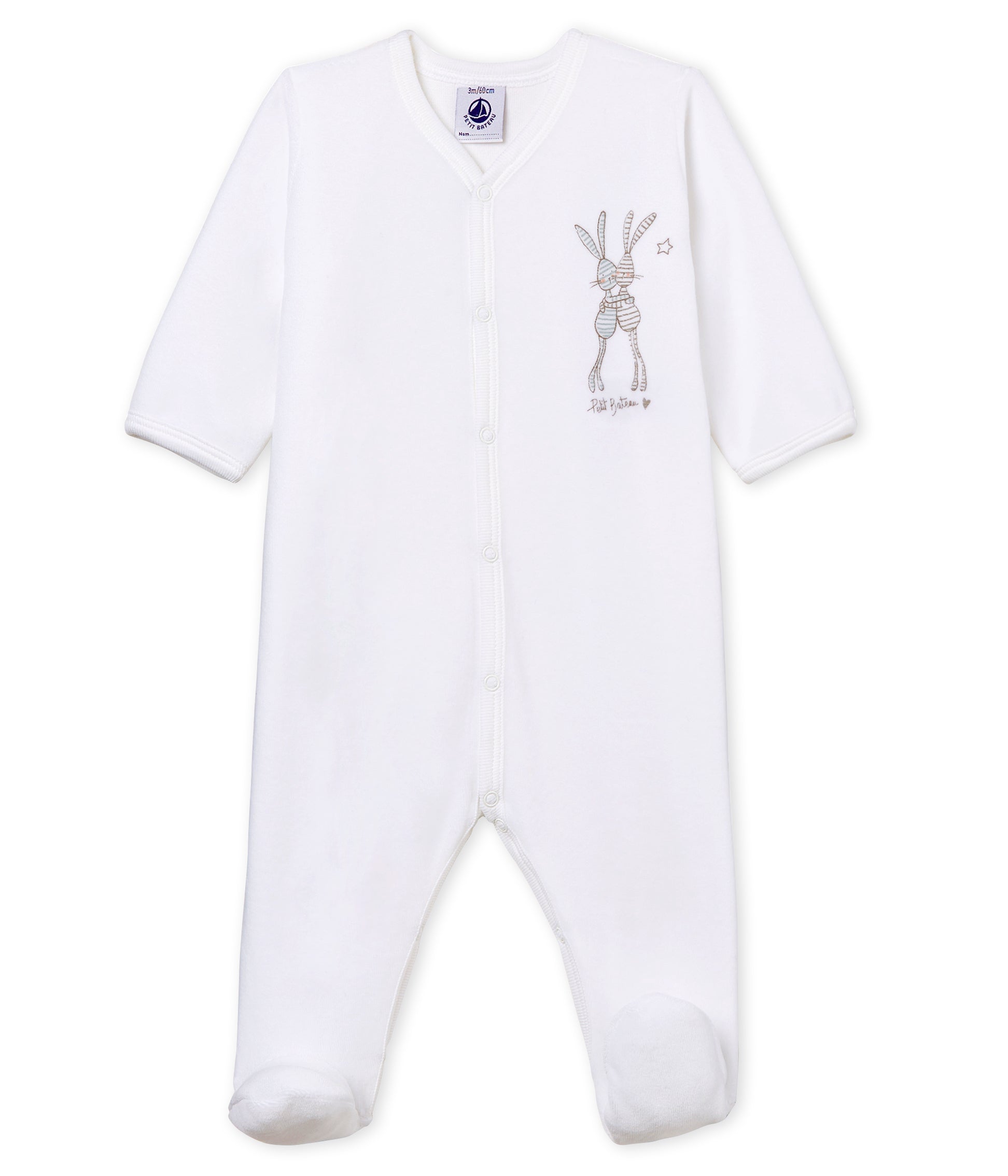 Baby Boys & Girls White Cotton Babysuits