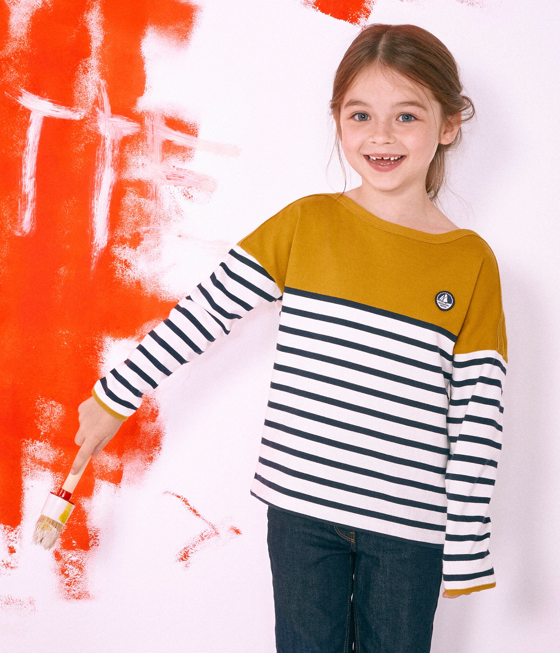 Boys & Girls Yellow Stripes T-shirt