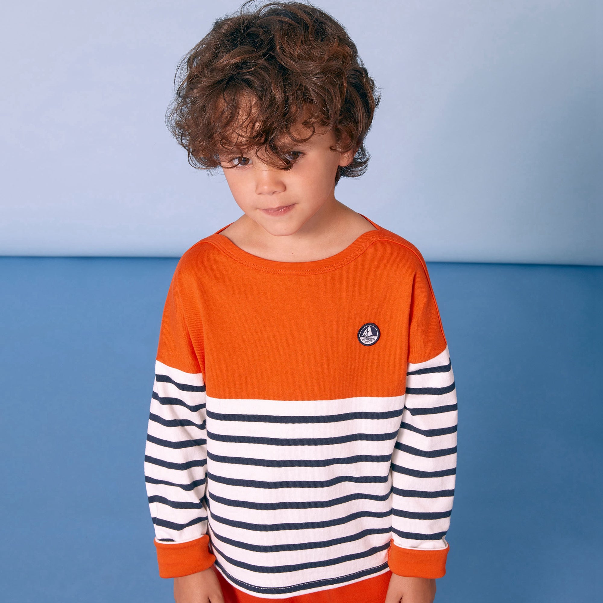 Boys & Girls Orange Stripes T-shirt