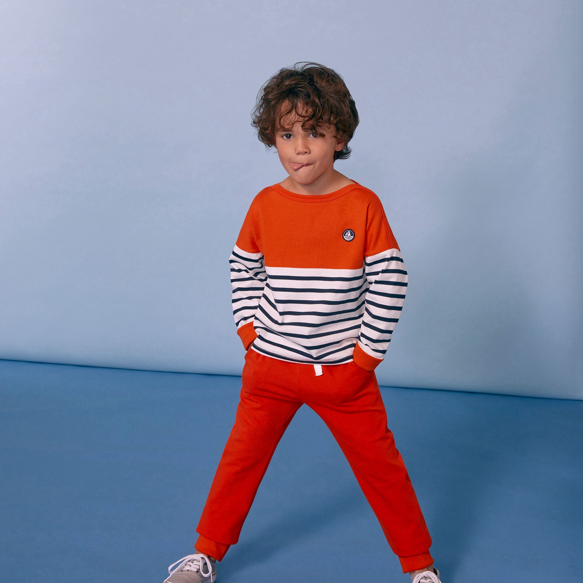 Boys & Girls Orange Stripes T-shirt