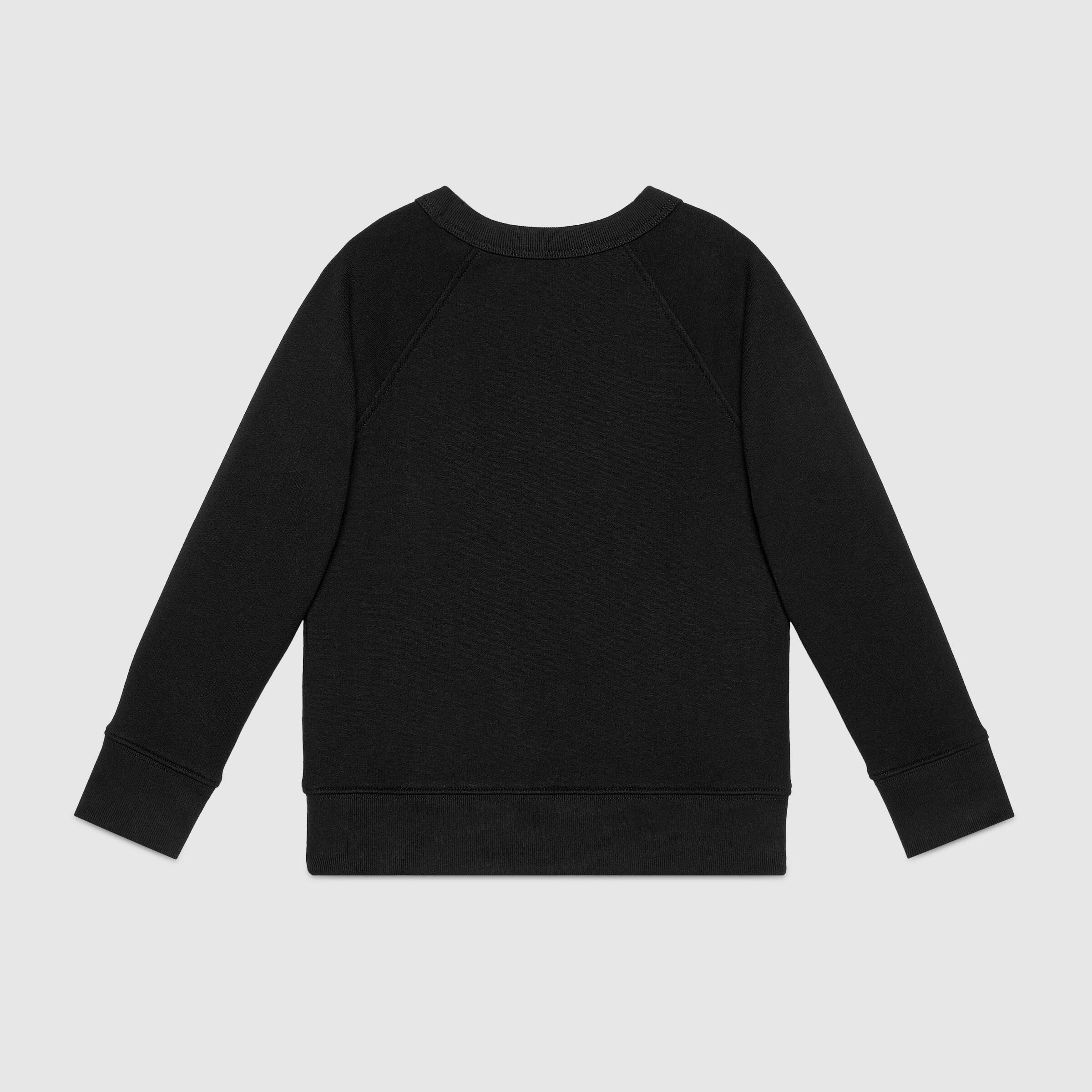 Boys & Girls Black Logo Cotton Sweatshirt