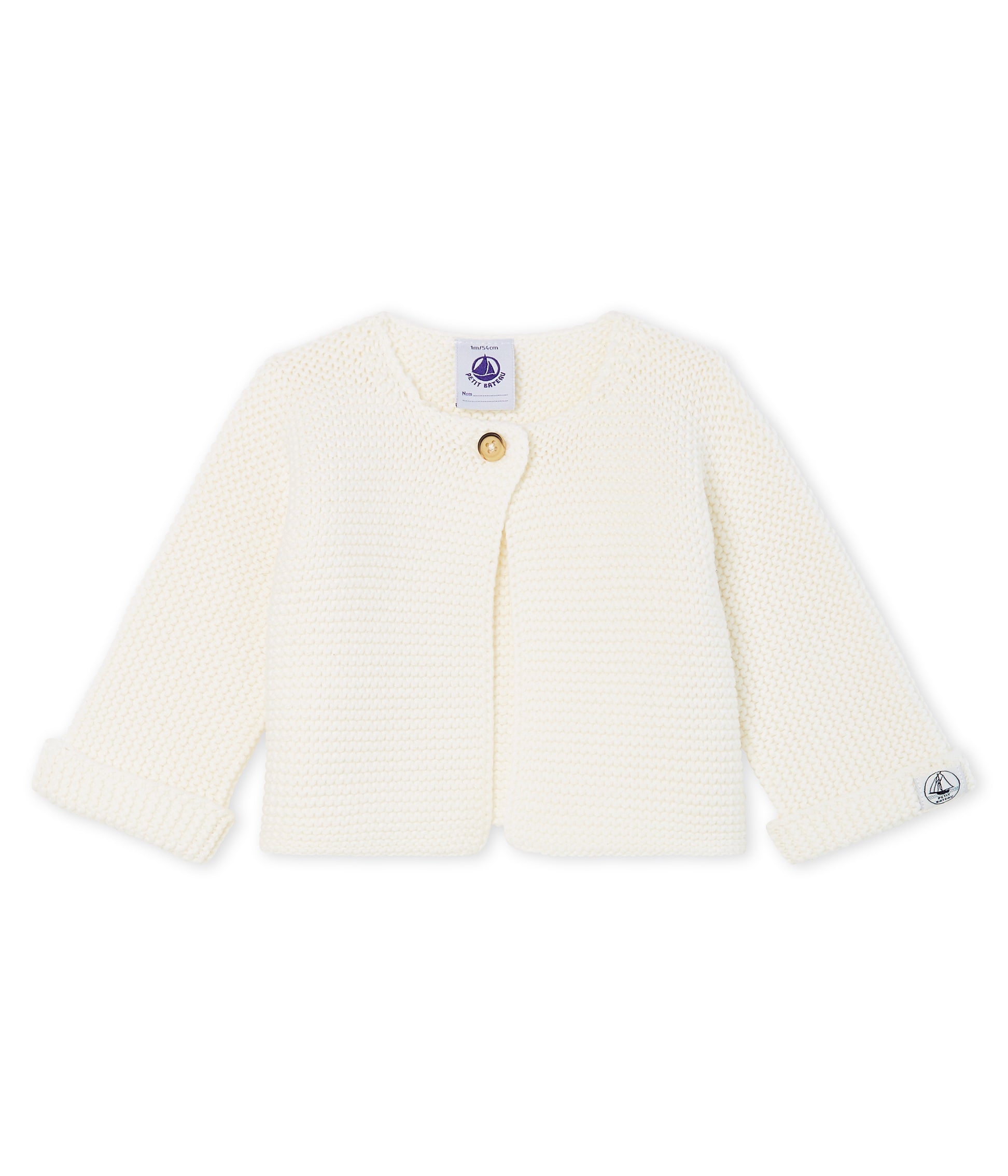 Baby Boys White Cotton Cardigan