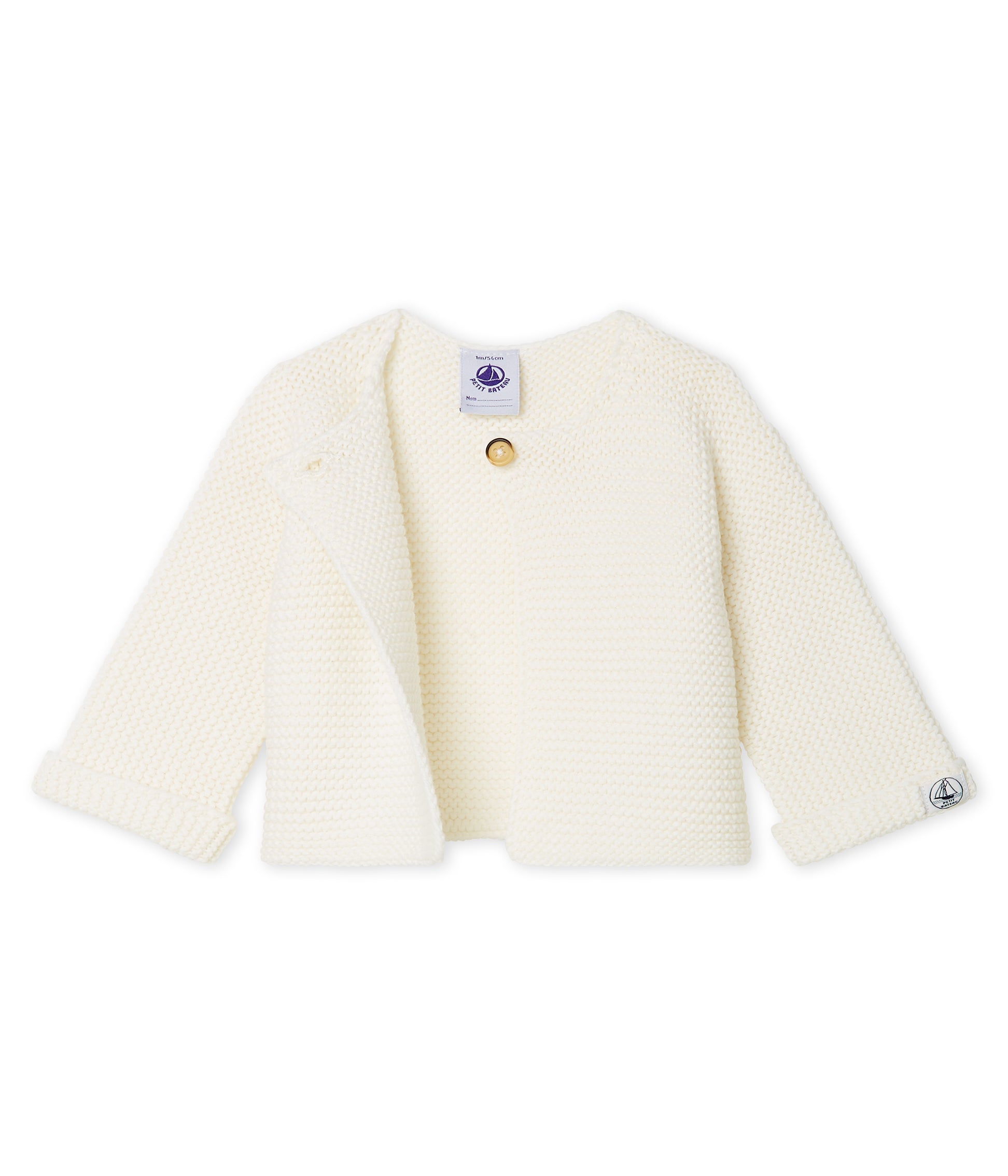 Baby Boys White Cotton Cardigan