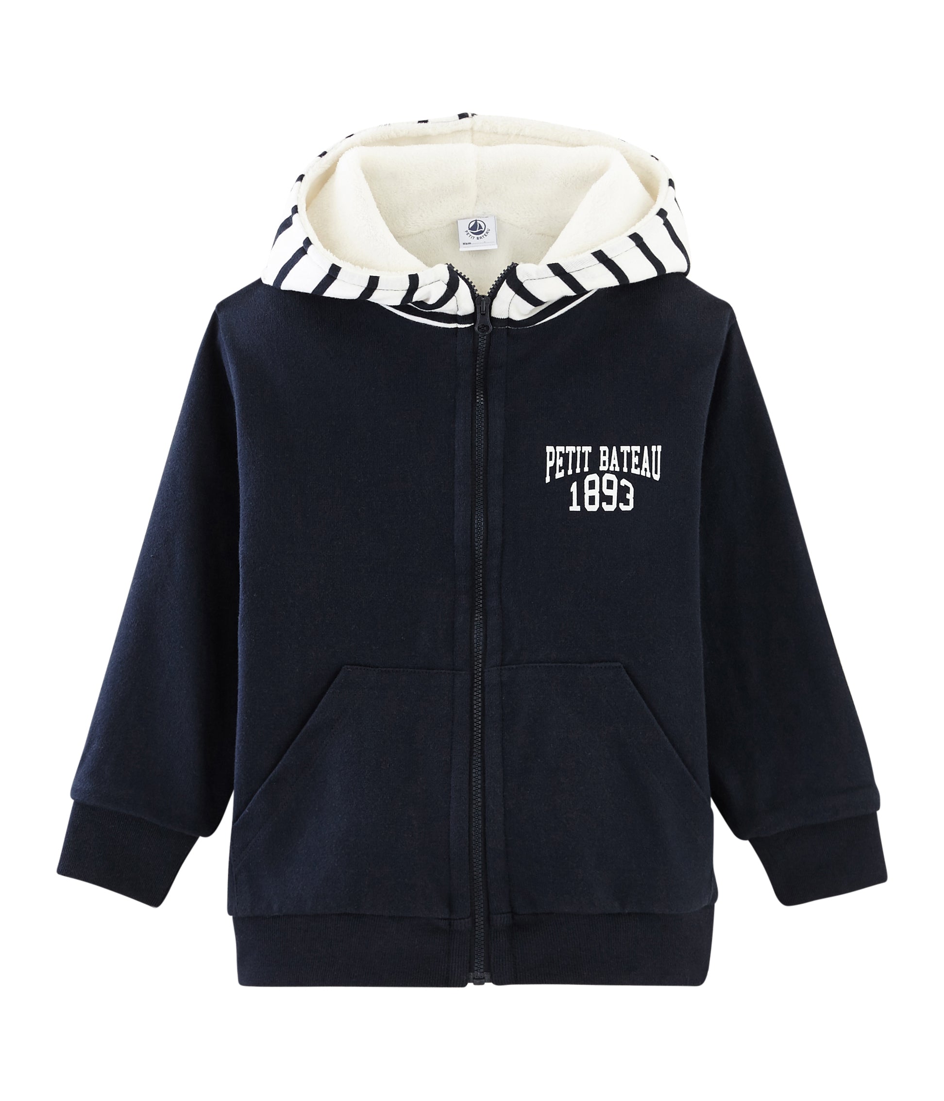 Boys White & Blue Reversible Cotton Coat