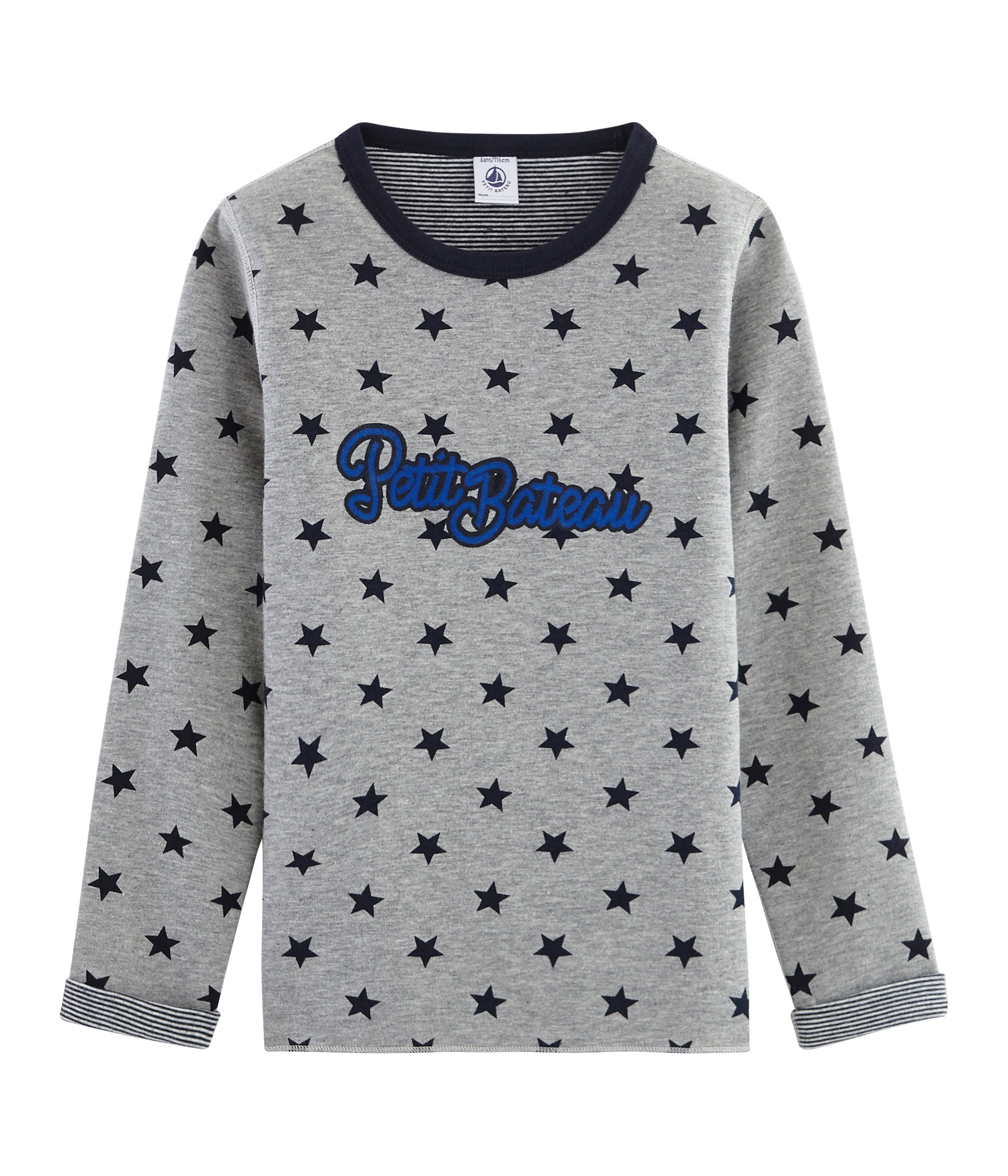 Boys Grey Star Long Sleeves T-shirt