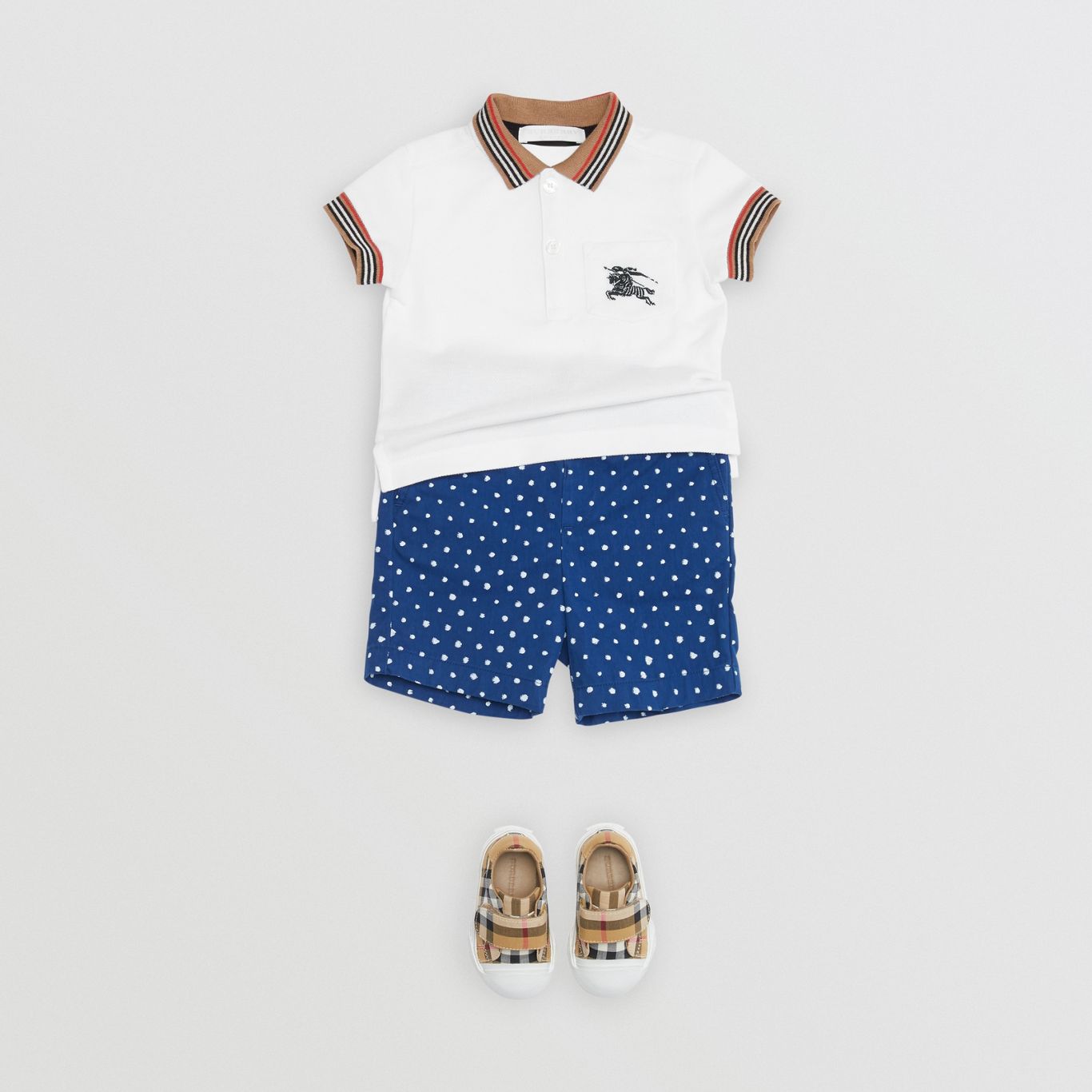 Baby Boys White Cotton Polo Shirt