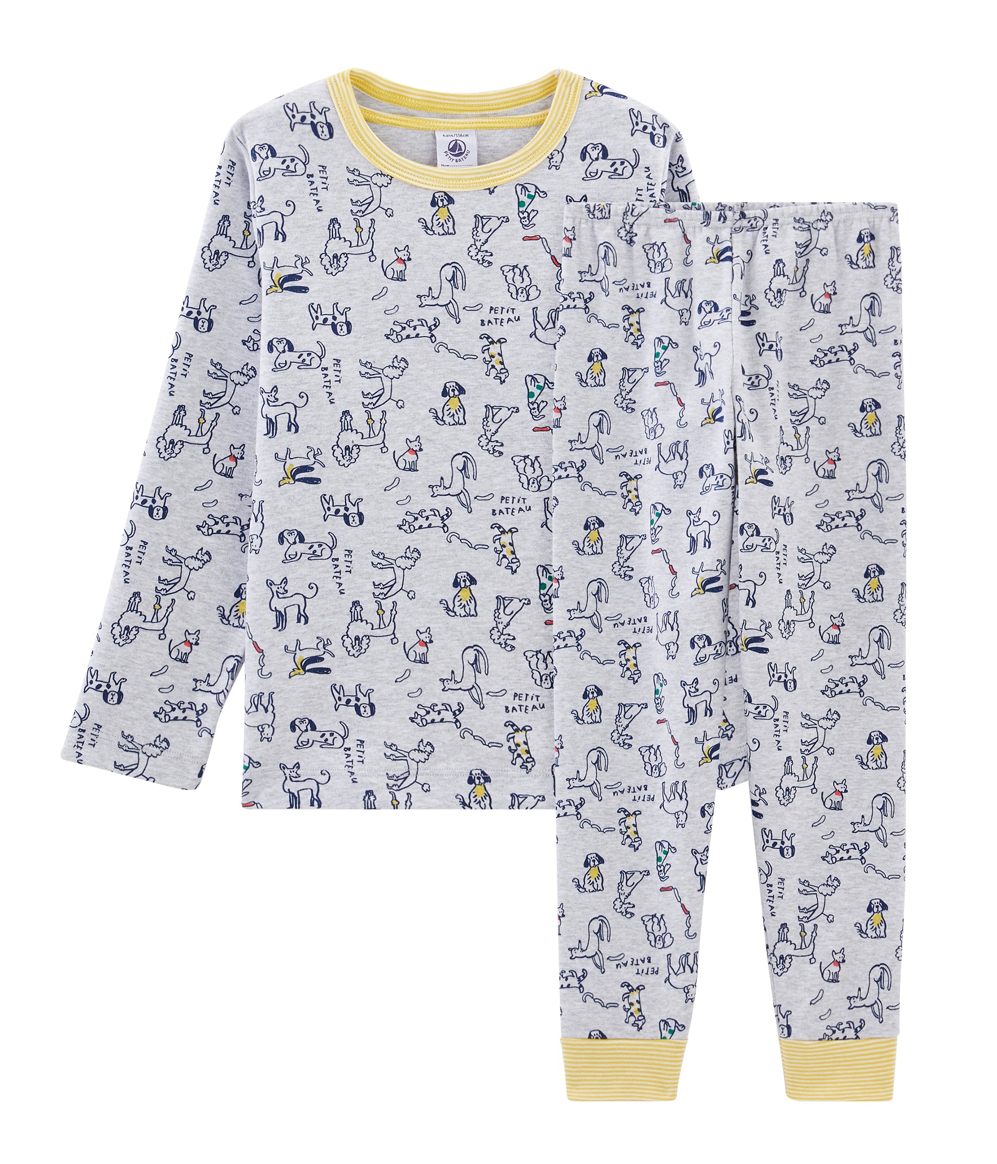 Boys Grey Printing Cotton Nightwear Set