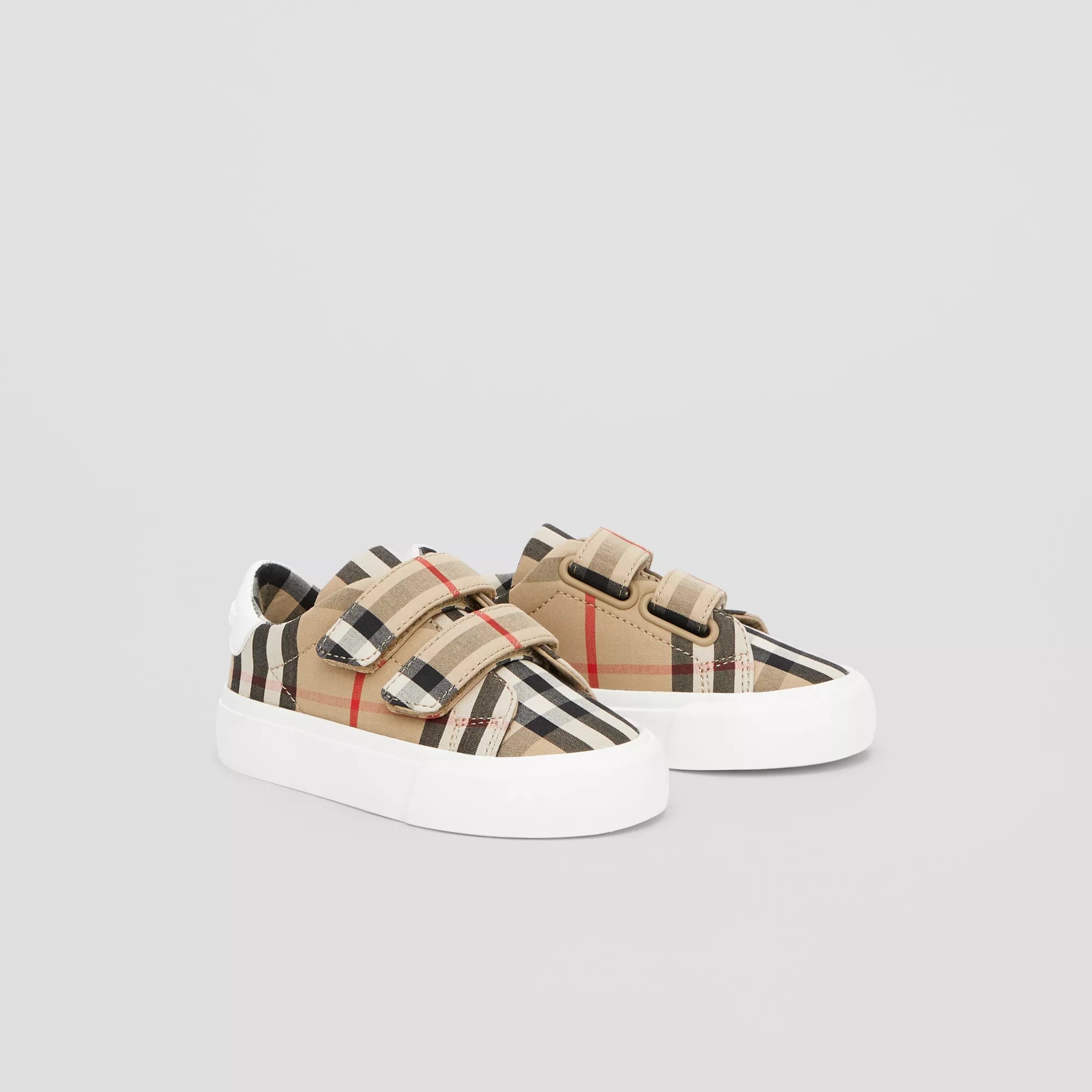 Baby Boys & Girls Beige Stripe Cotton Trainers