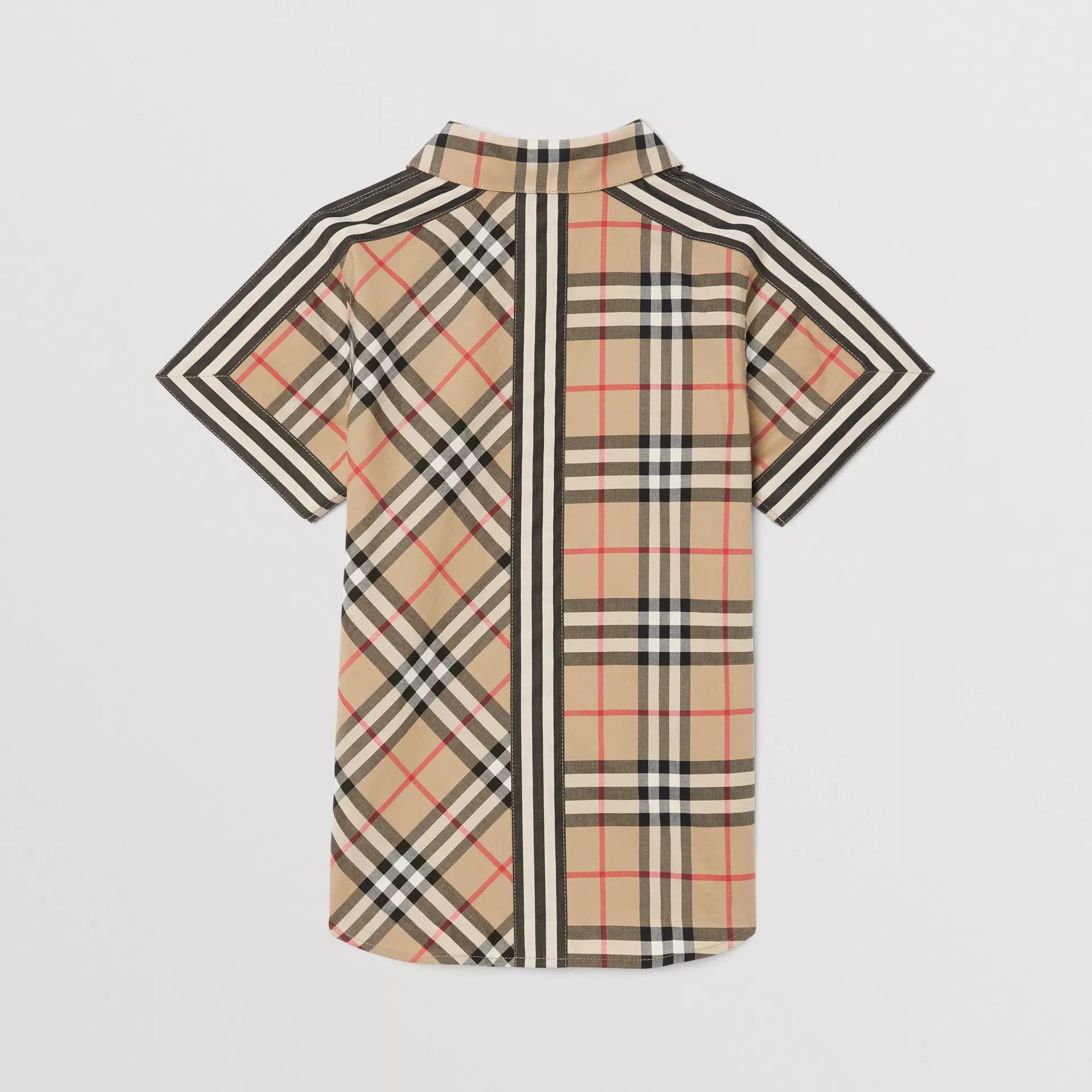 Boys Beige Stripe Cotton Shirt