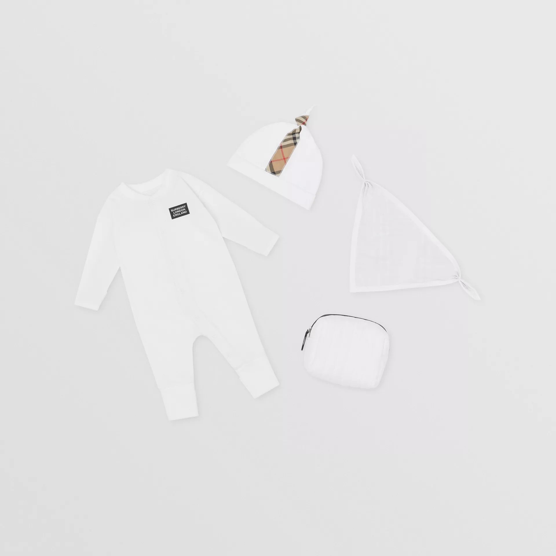 Baby Boys & Girls White Cotton Babysuit