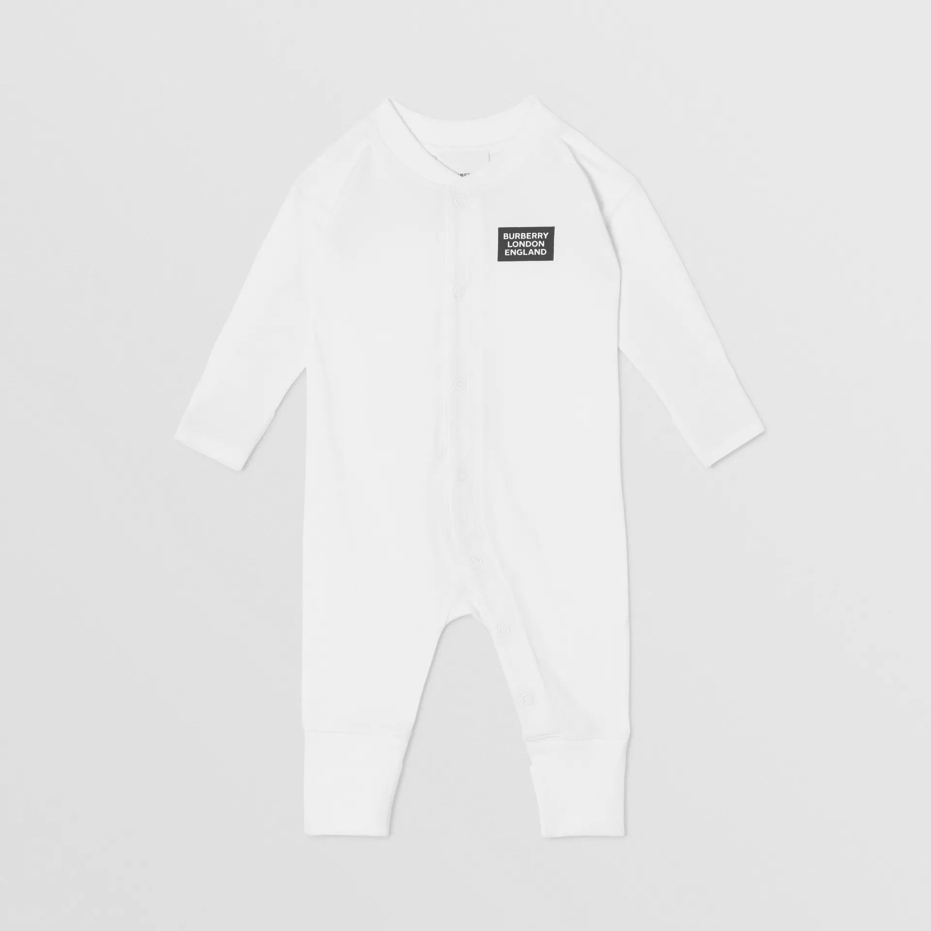 Baby Boys & Girls White Cotton Babysuit