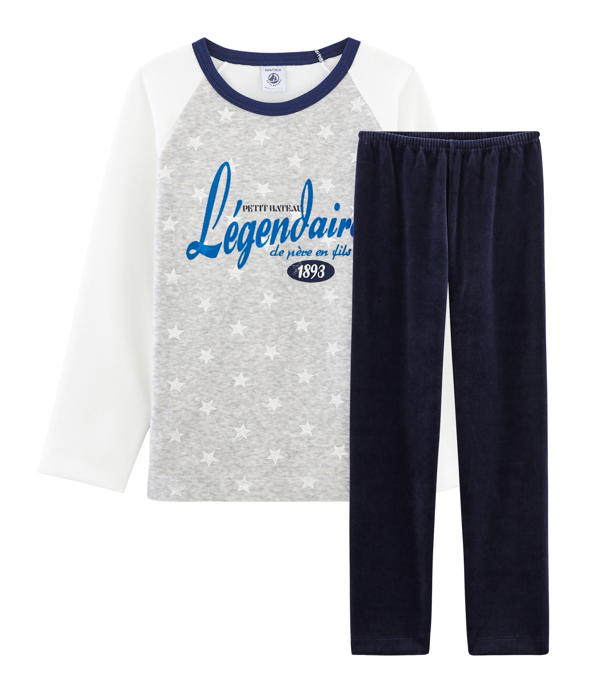 Boys Grey & Blue Cotton Nightwear