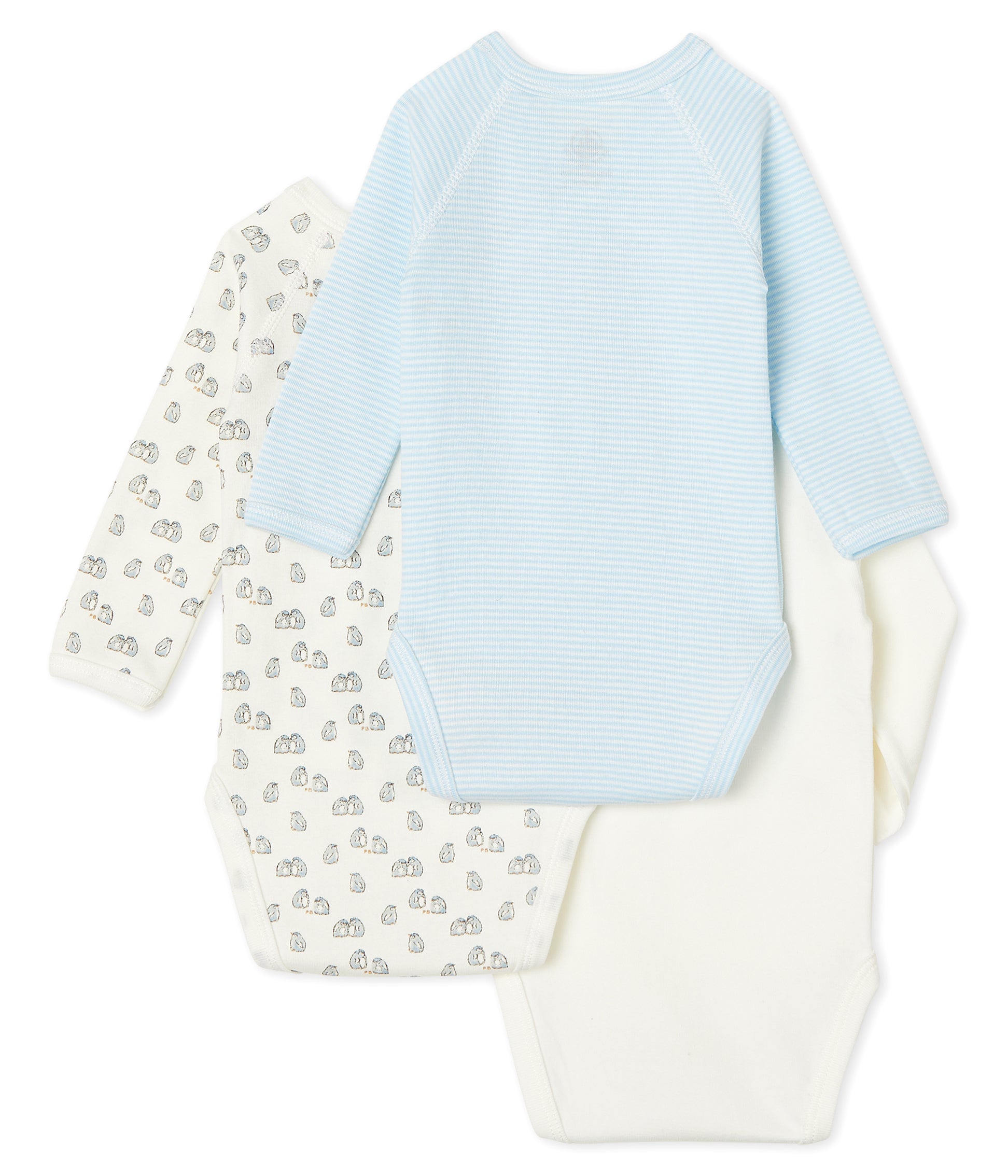 Baby Boys White & Blue Cotton Sets