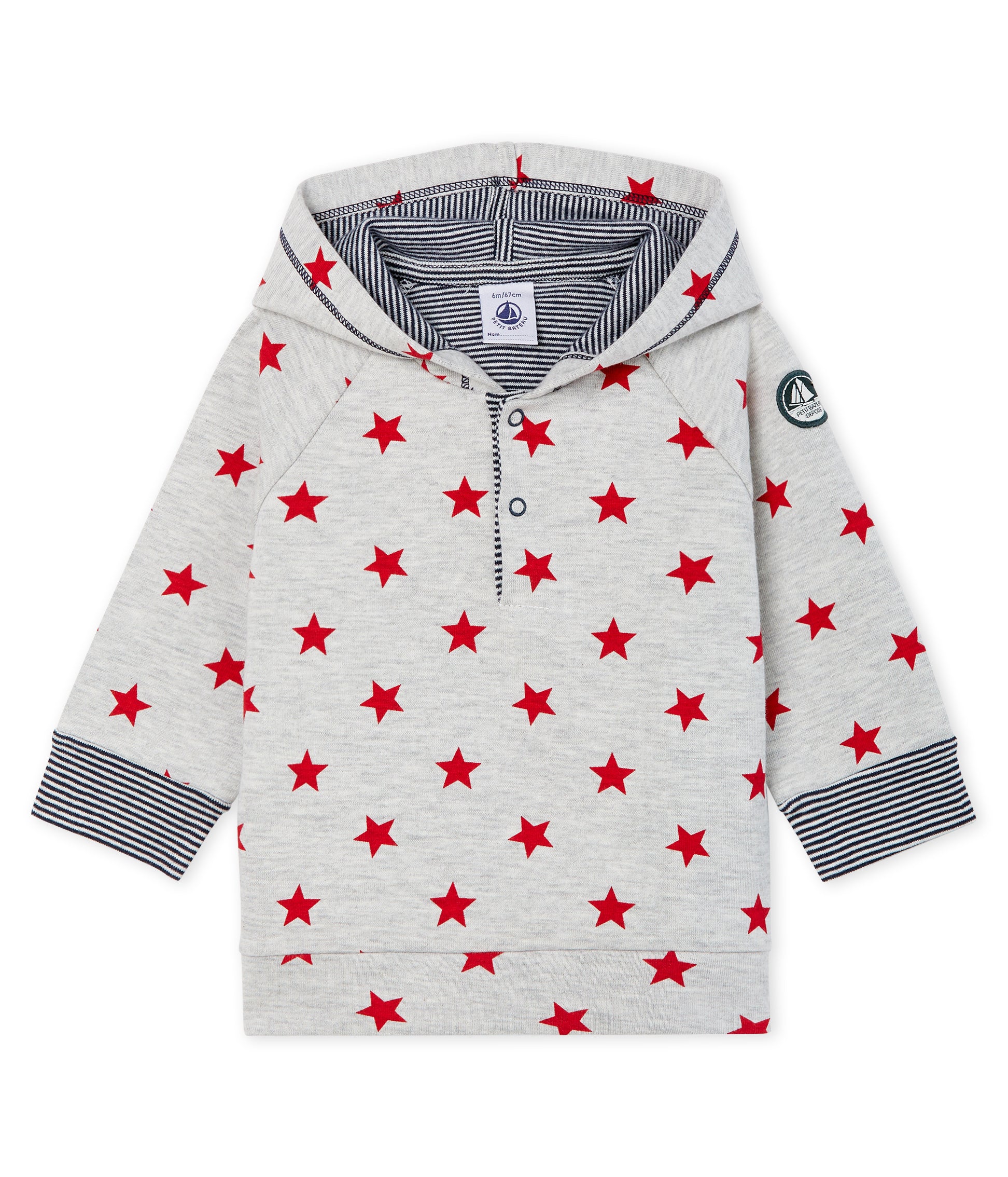 Baby Boys Grey Star Cotton Sweatshirt