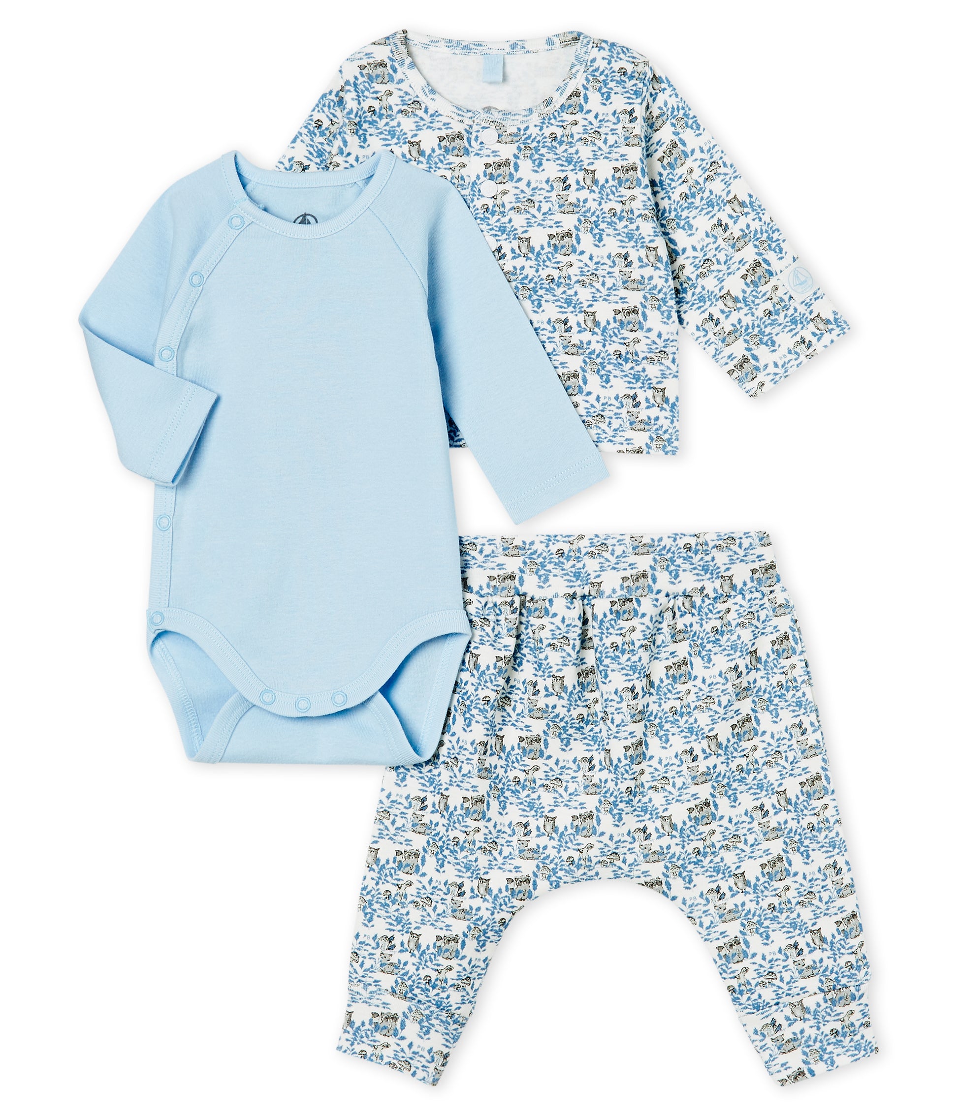 Baby Boys Blue Cotton Sets