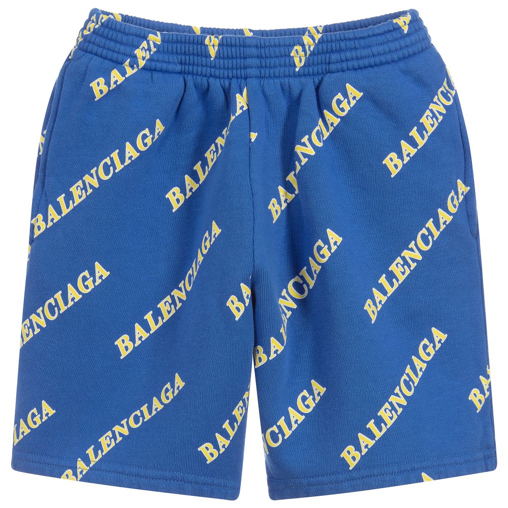 Boys Blue Logo Cotton Shorts