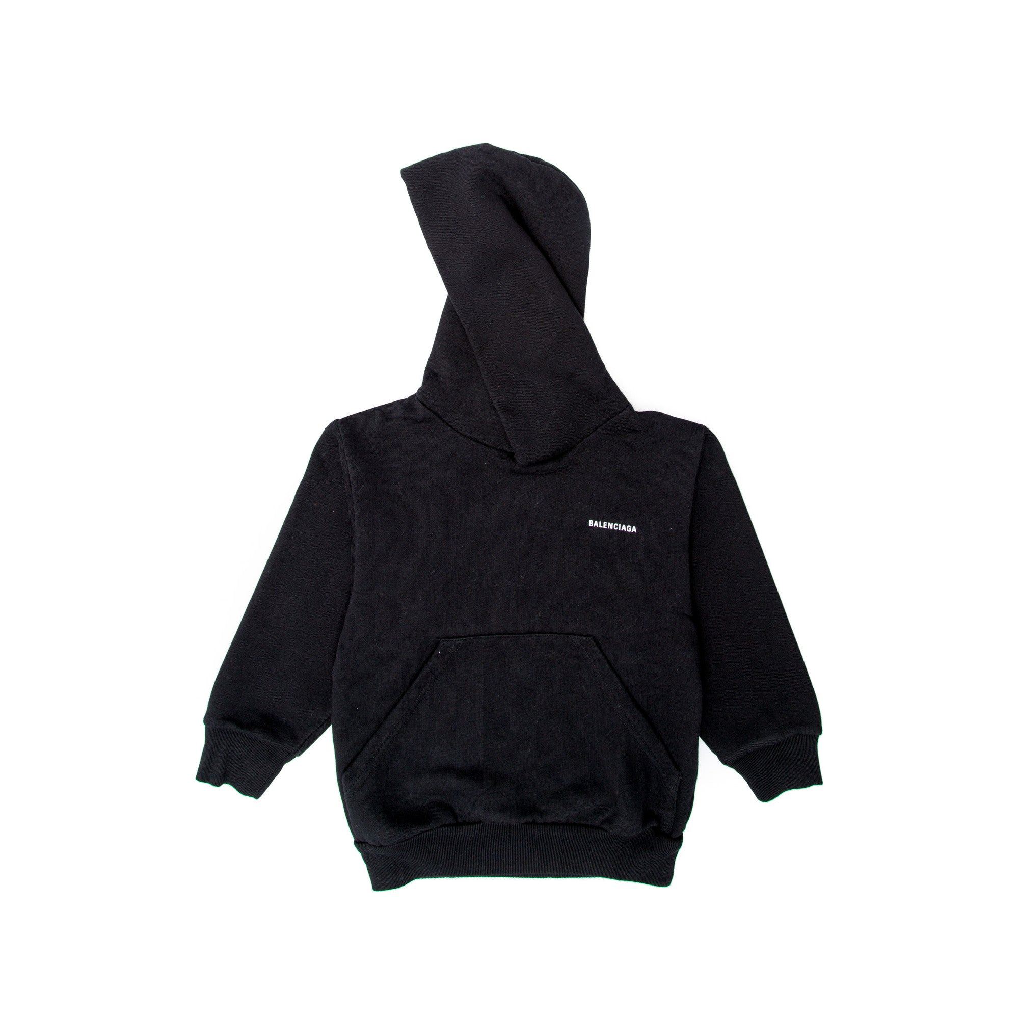 Boys & Girls Black Logo Cotton Hoodie