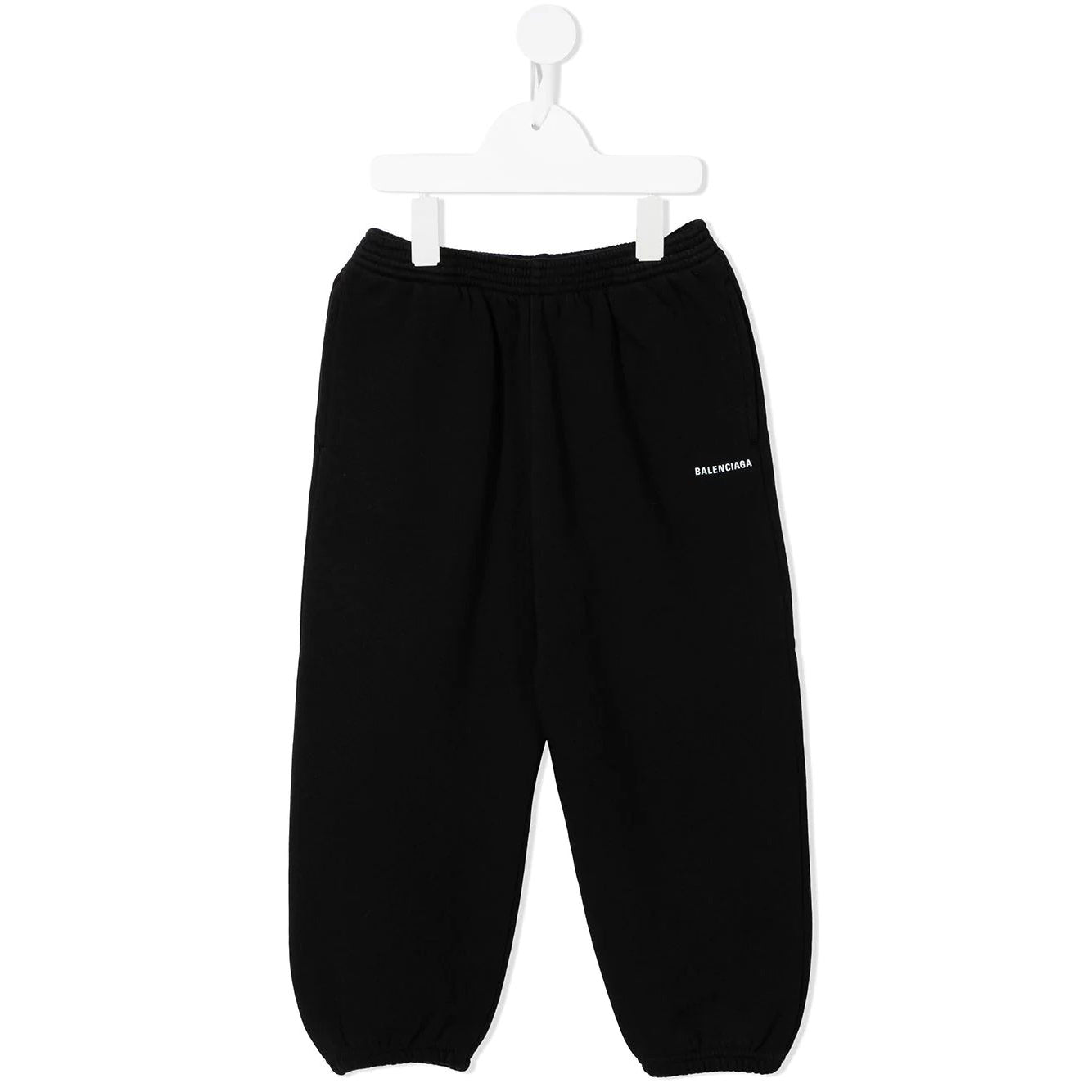 Boys & Girls Black Logo Cotton Trousers