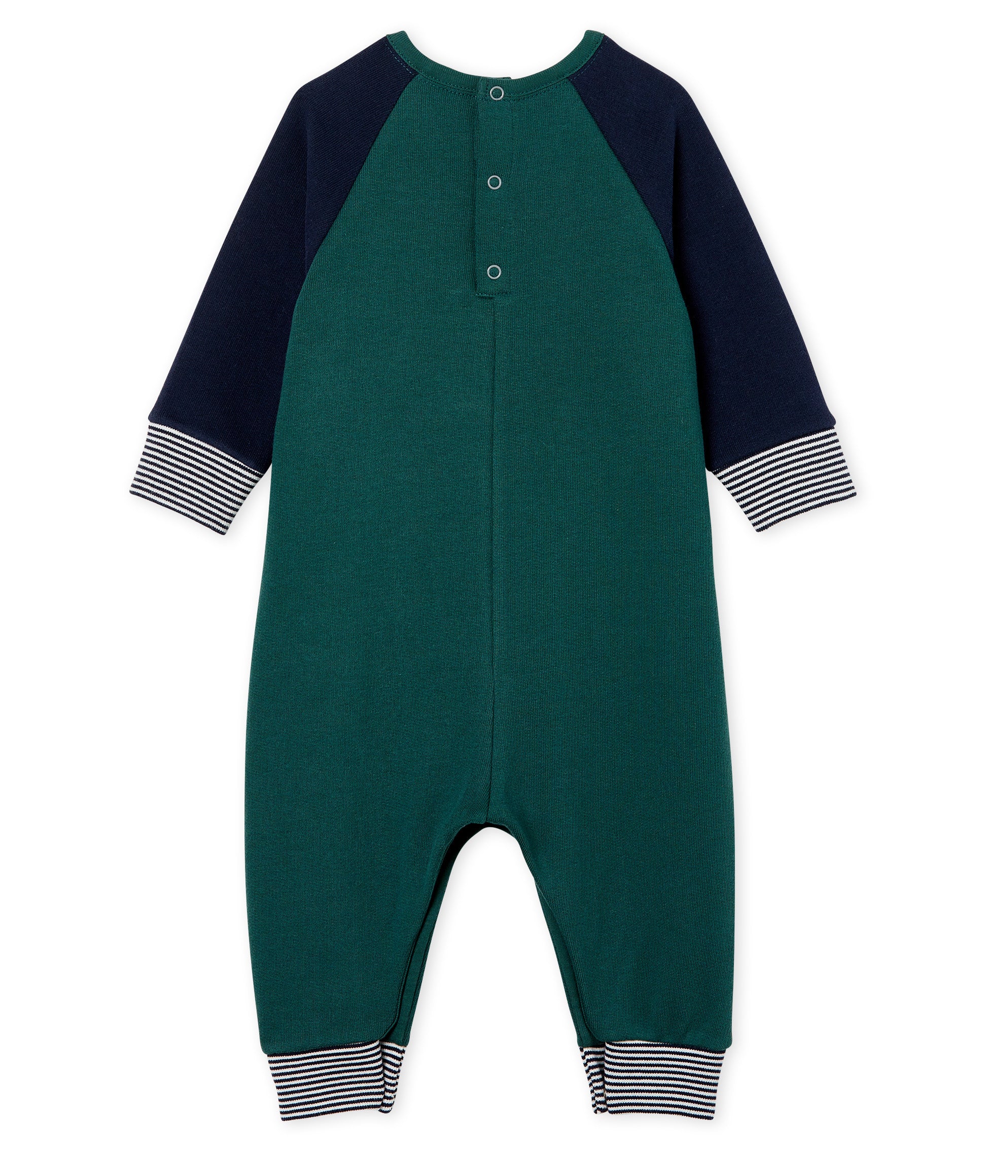 Baby Boys Green Cotton Babysuit