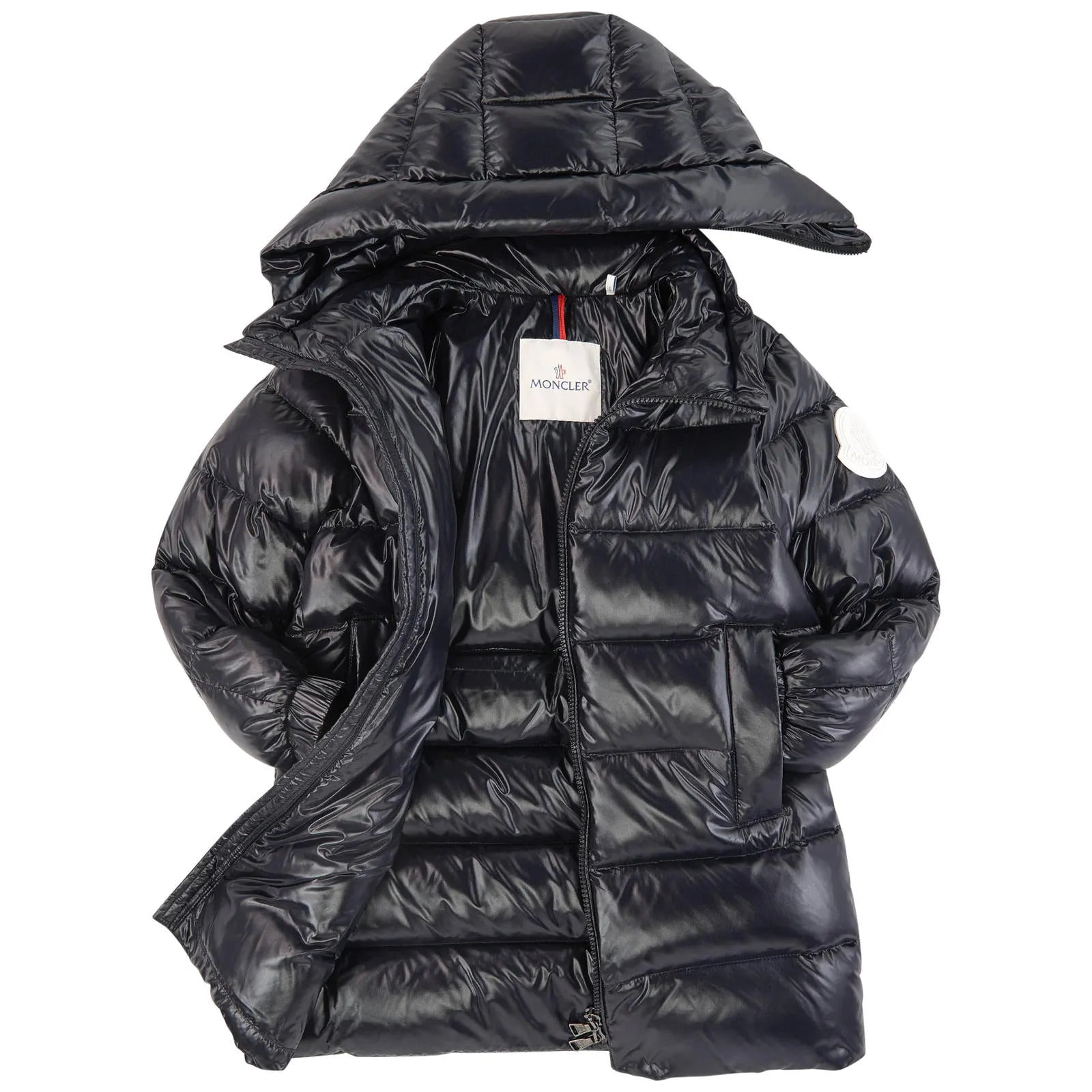 Boys Black "BERRY" Padded Down Long Parka