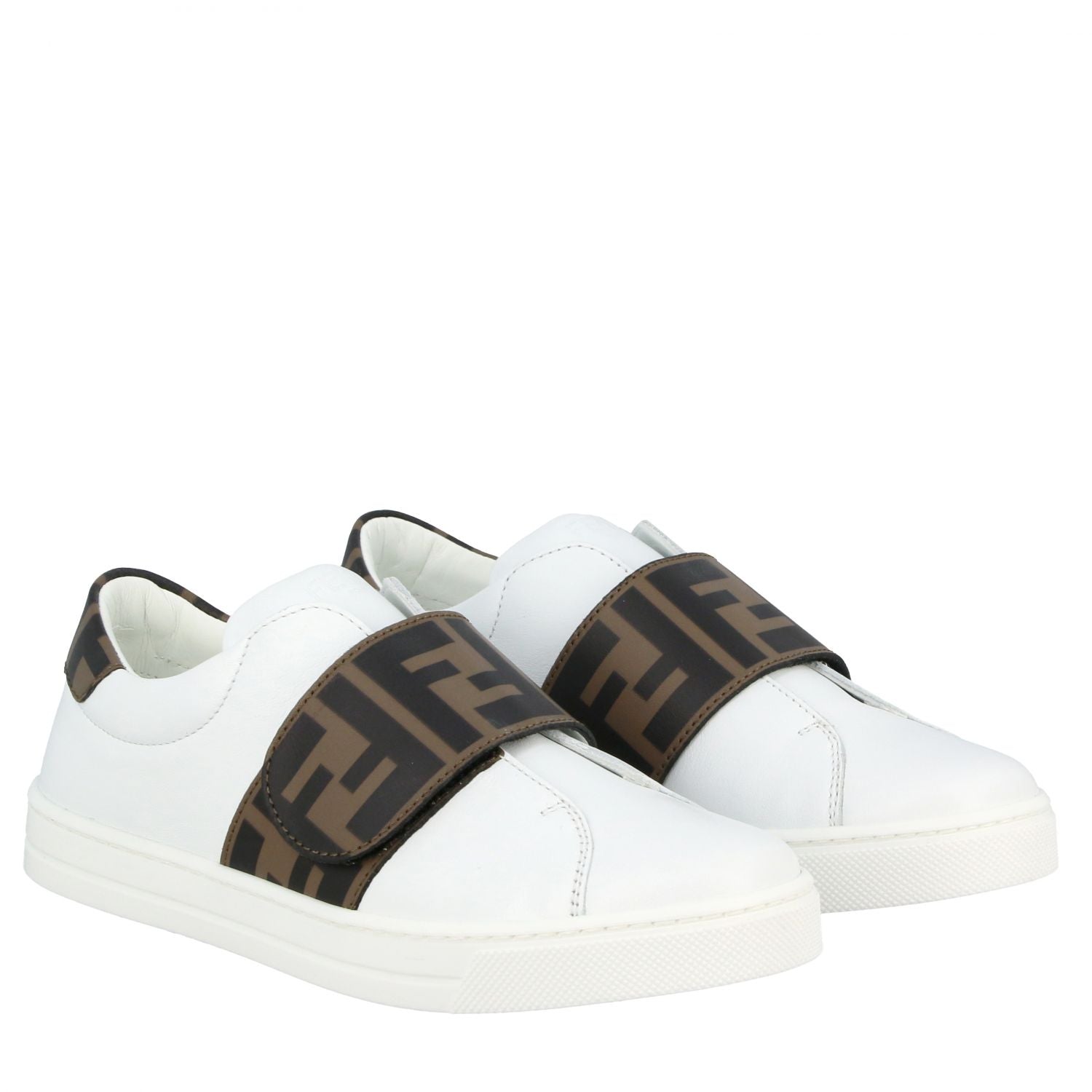 Boys & Girls White FF Calf Skin Shoes