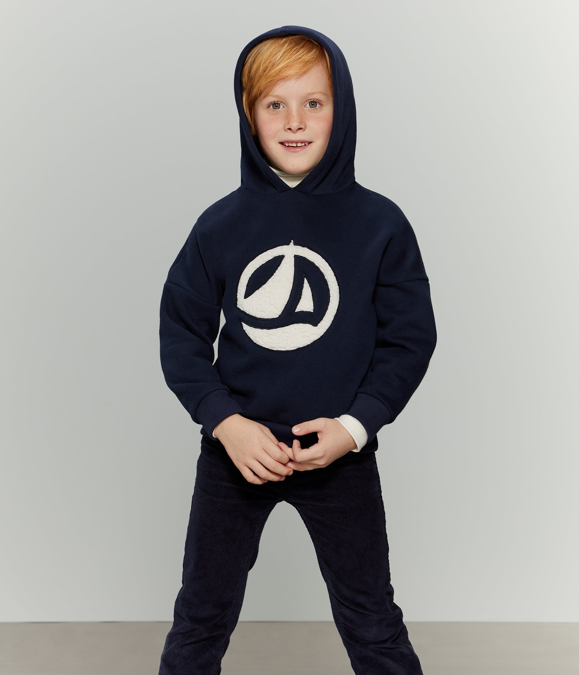 Boys Blue Logo Cotton Sweatshirt