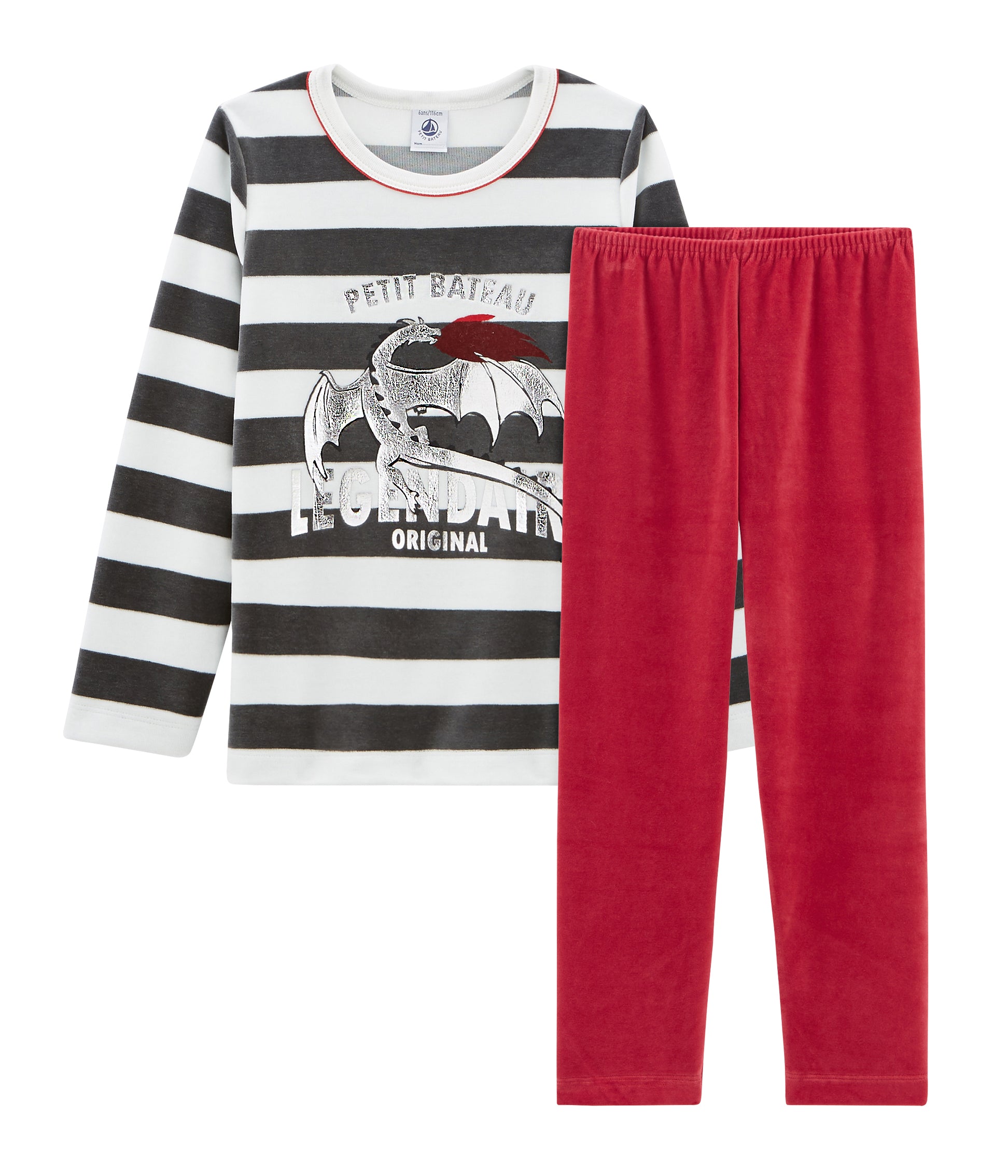 Boys Black & Red Cotton Nightwear Set