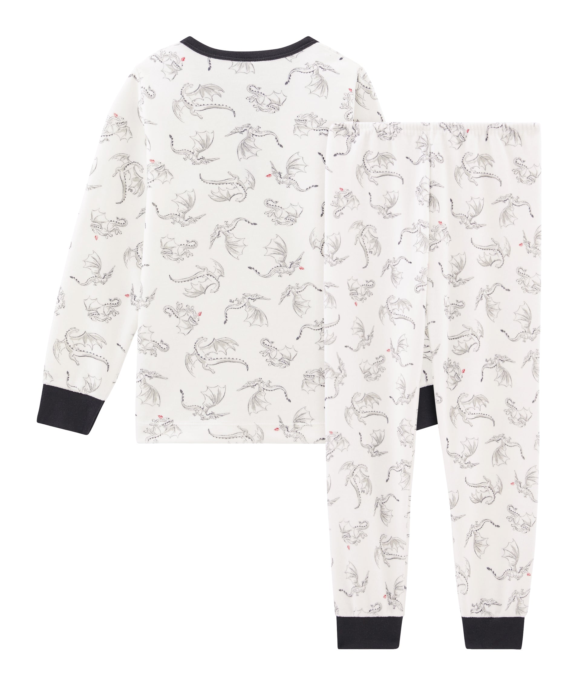 Boys White Printing Cotton Nightwear Set