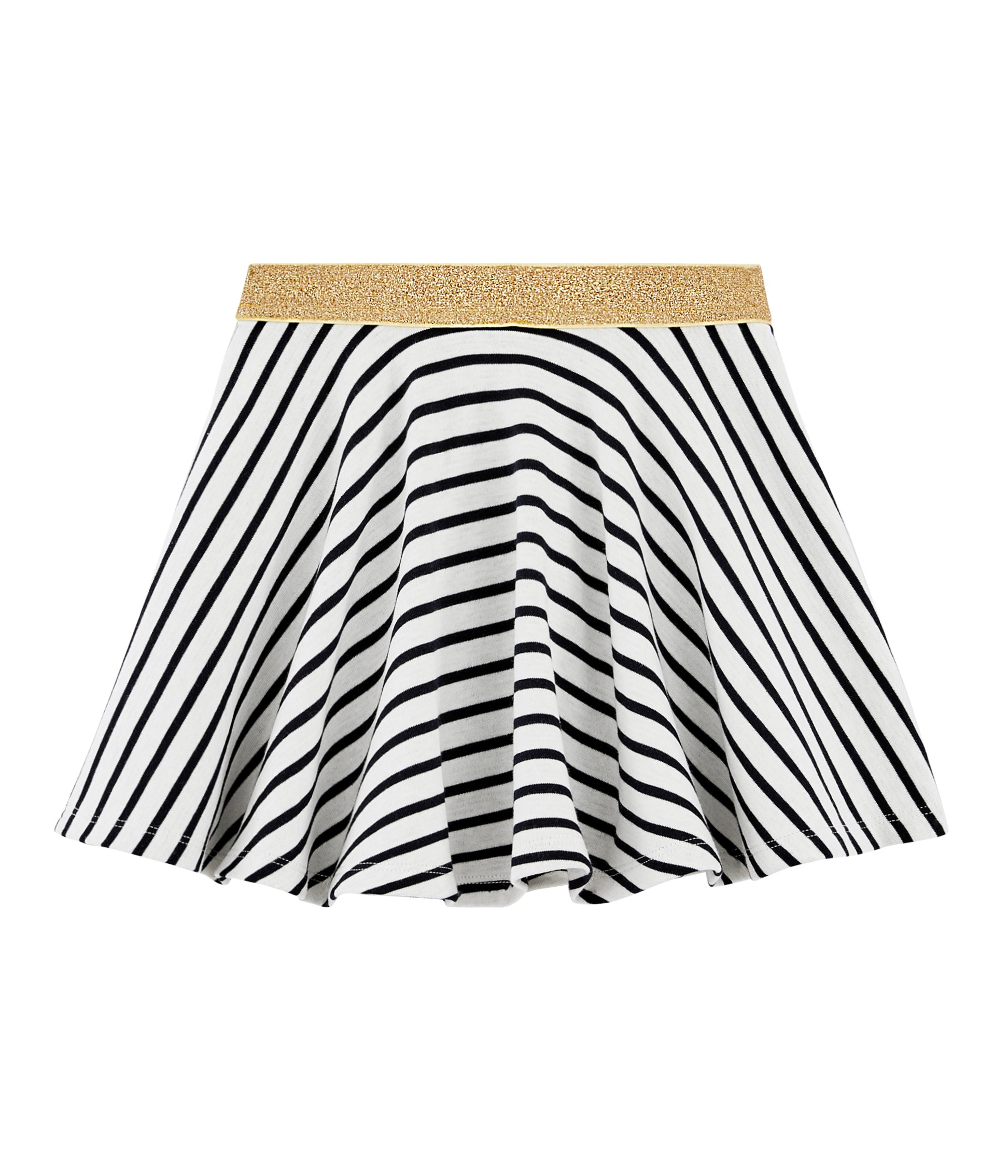 Girls White Striped Cotton Skirt