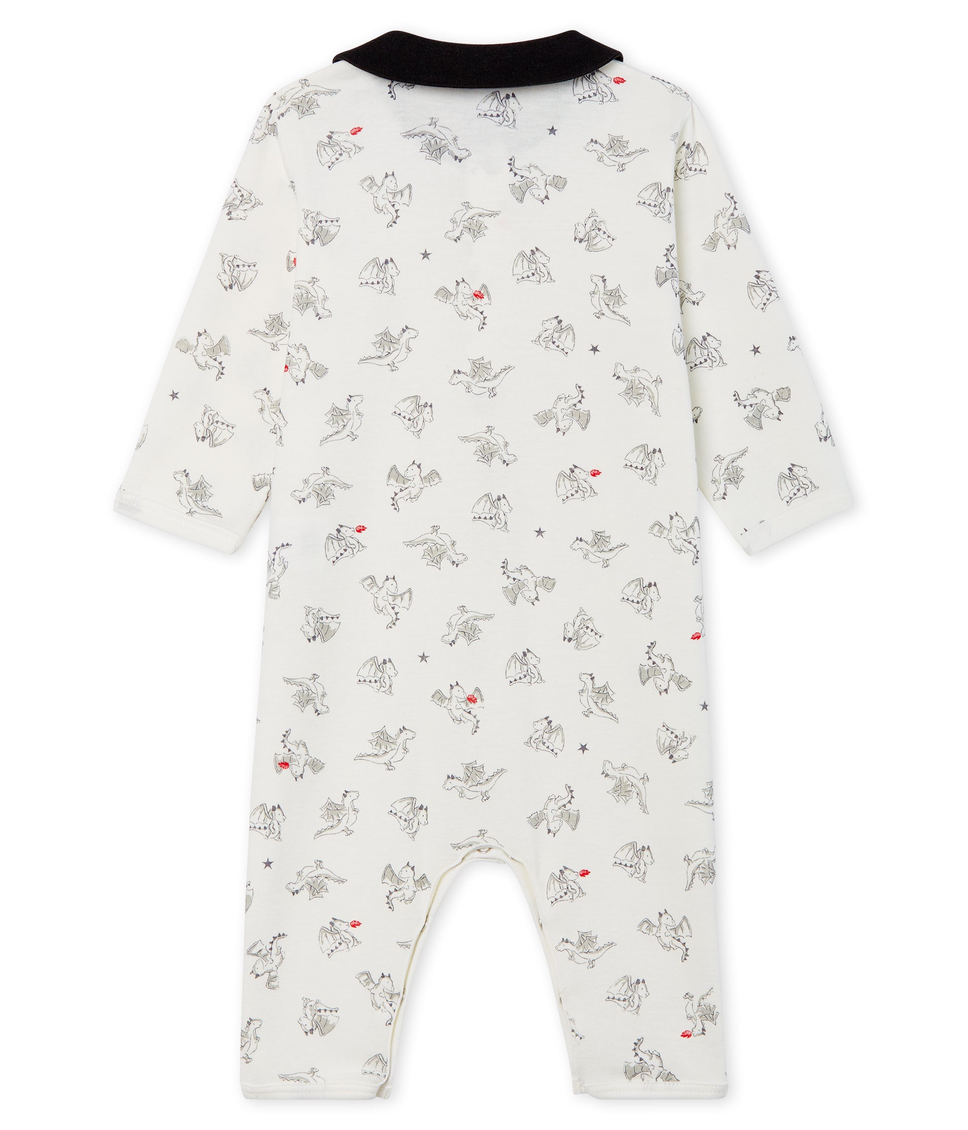 Baby Boys White Printing Cotton Babysuit