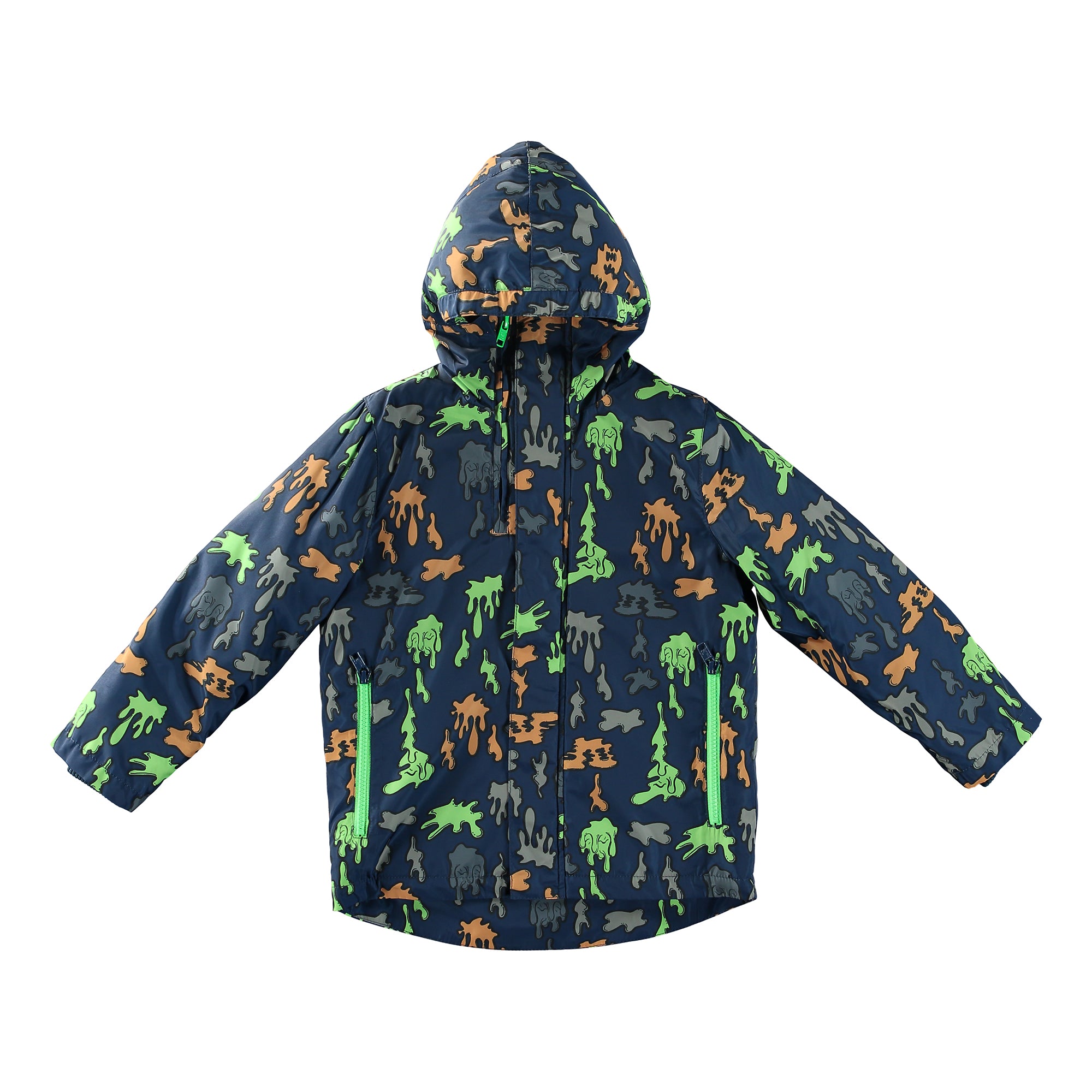 Boys Dark Blue Printed Outerwear Jacket