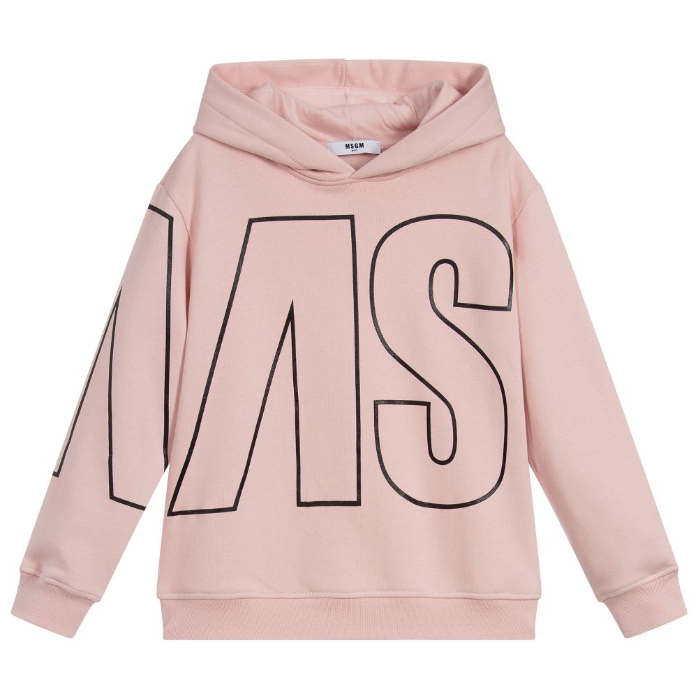 Boys & Girls Pink Cotton Hoodie