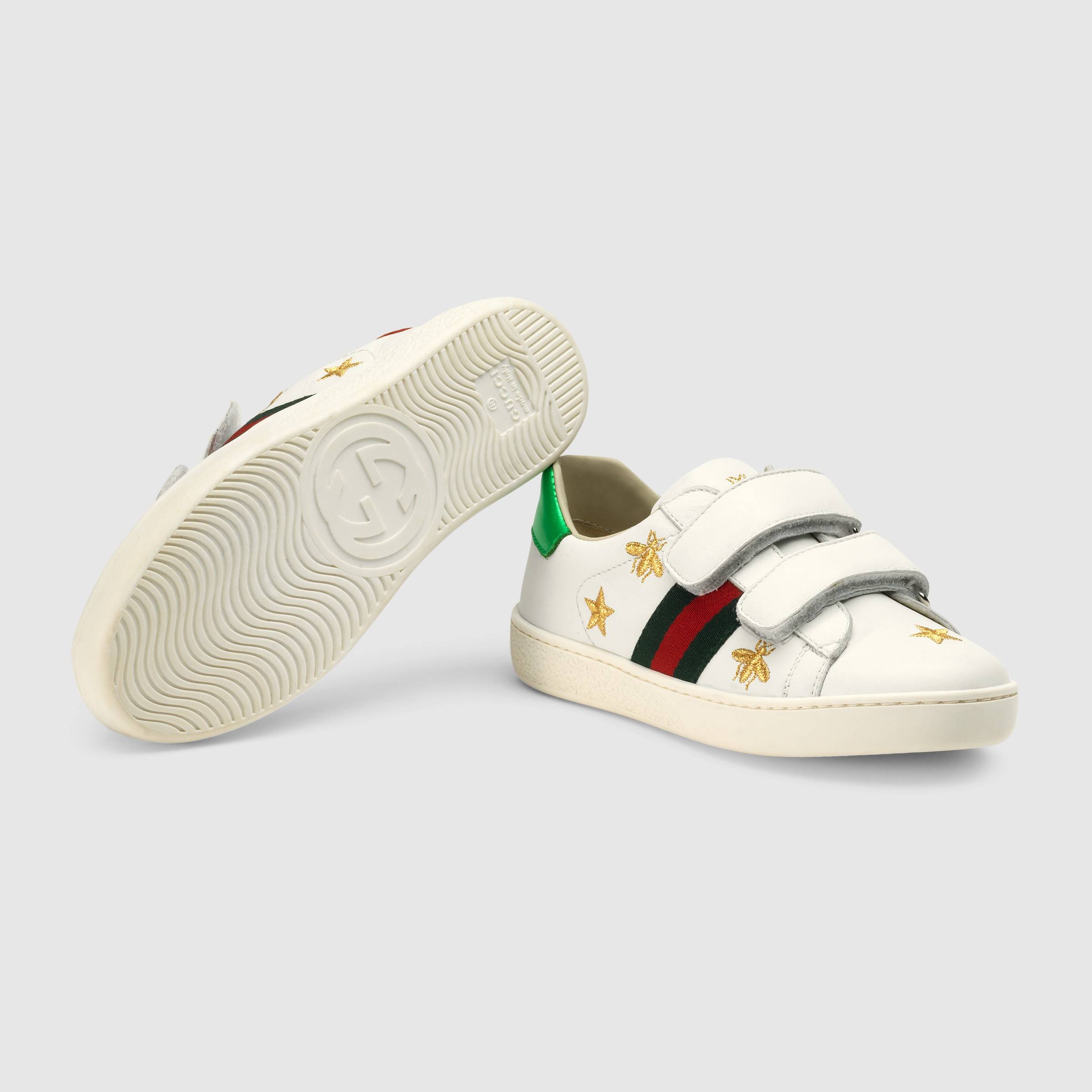 Boys & Girls White Calf Skin Sneakers