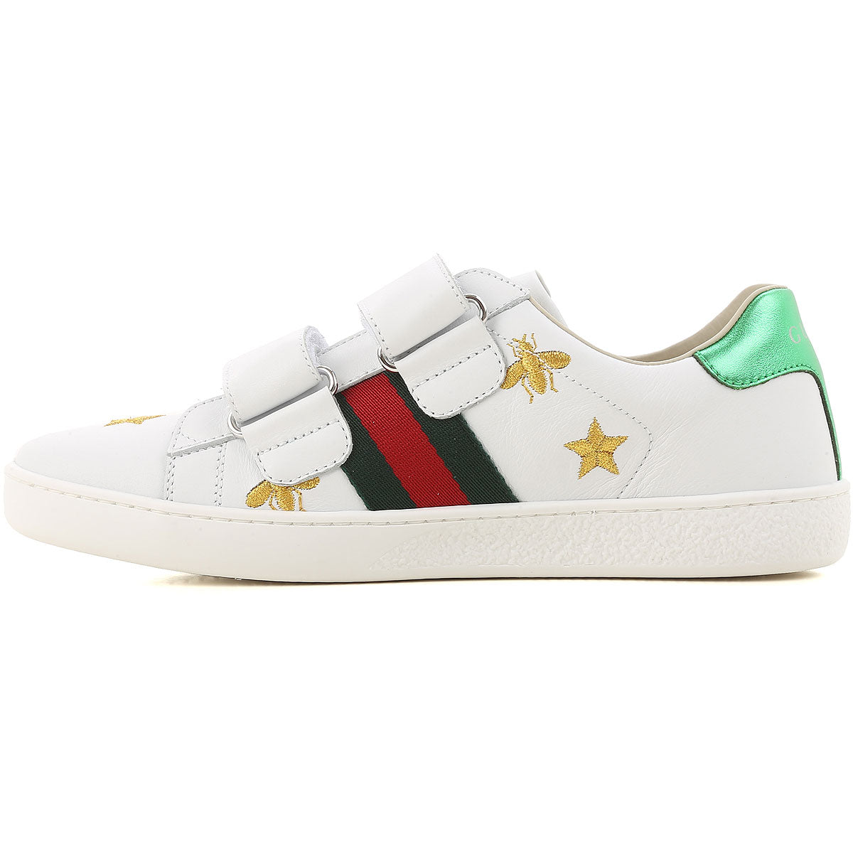 Boys & Girls White Calf Skin Sneakers