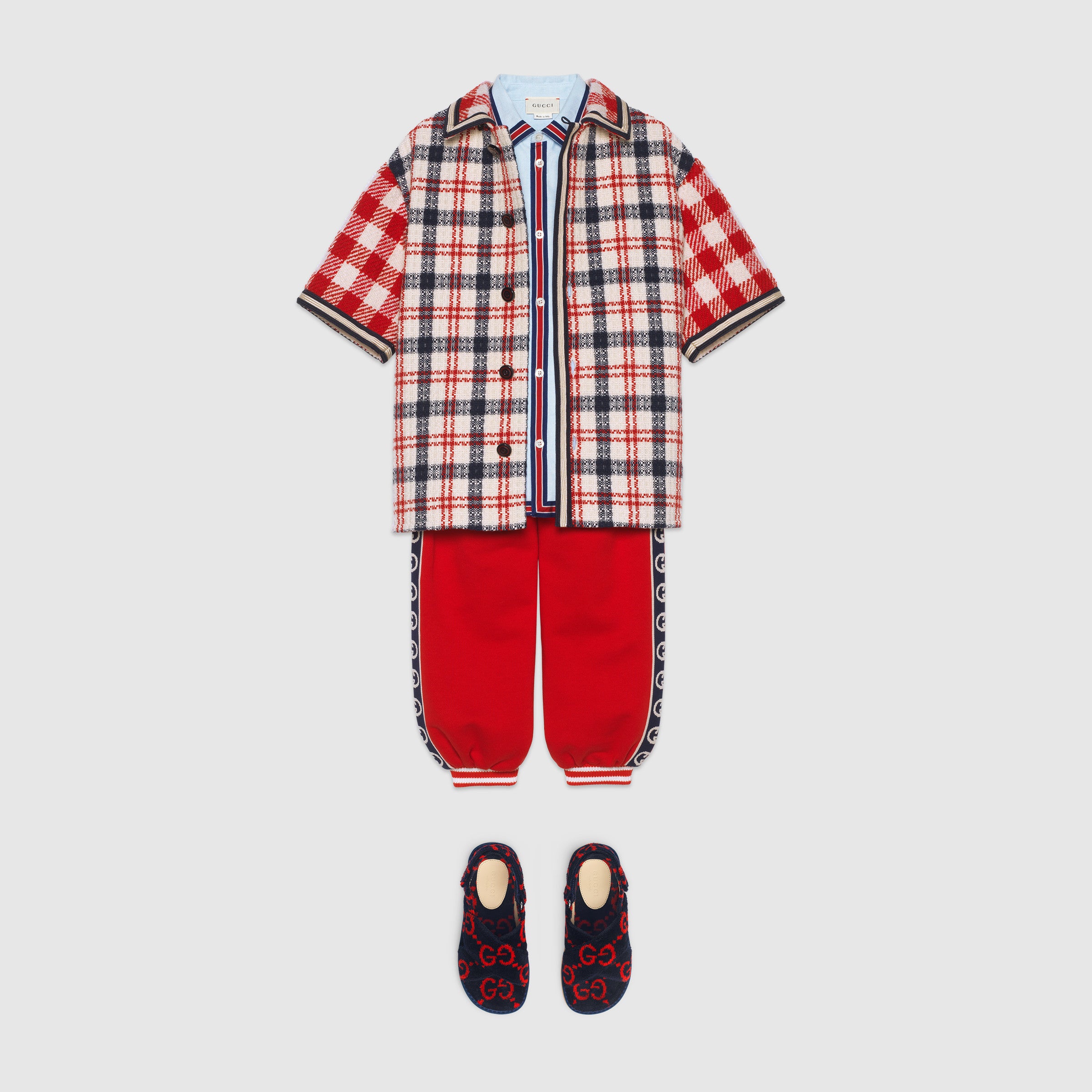 Boys & Girls Red GG Cotton Trousers