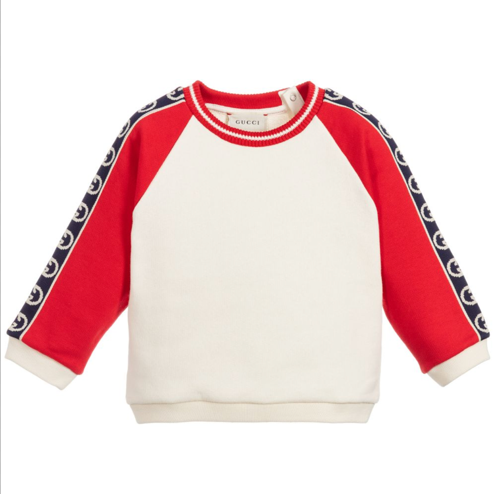 Baby Boys & Girls White Cotton Sweatshirt